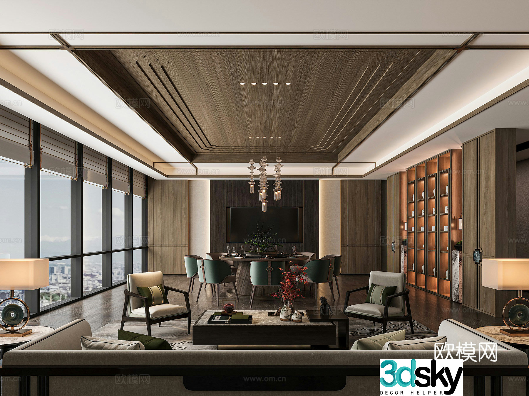 New Chinese restaurant private room 3D model