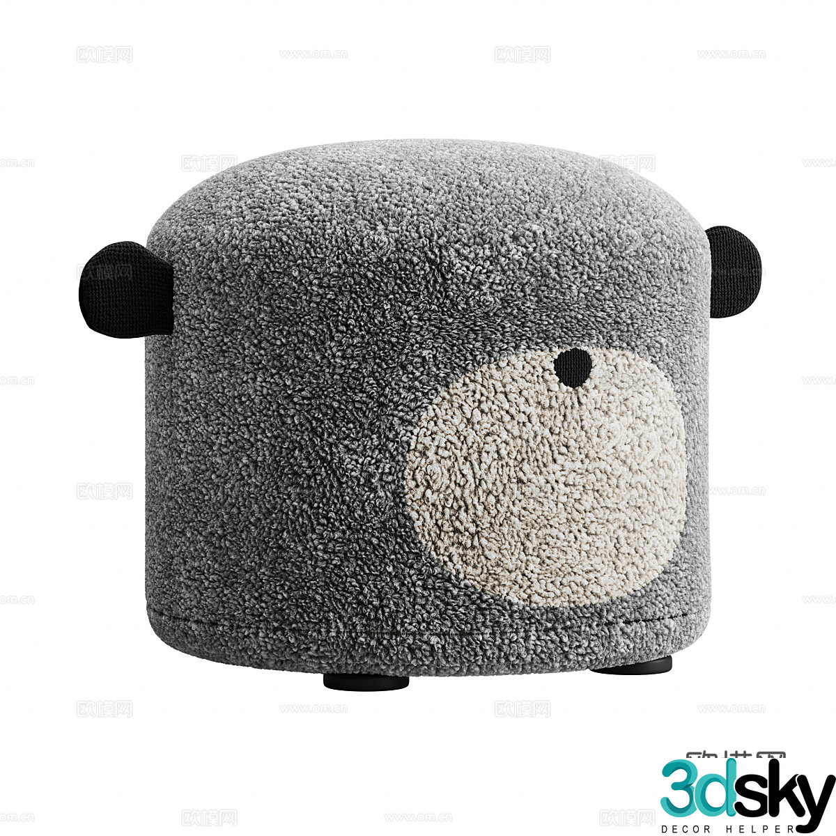 Children’s plush stool 3d model