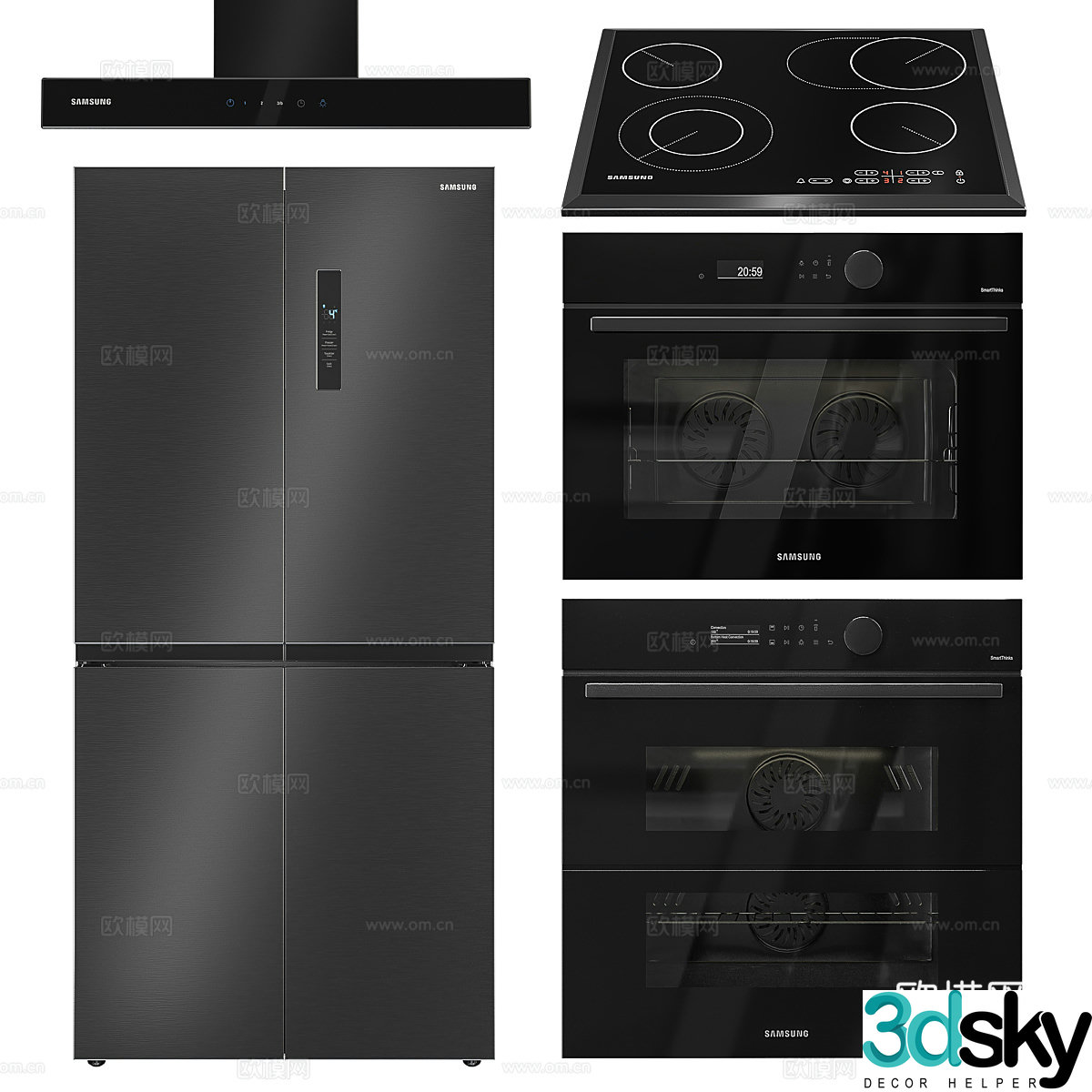 Samsung kitchen appliance set 3d model
