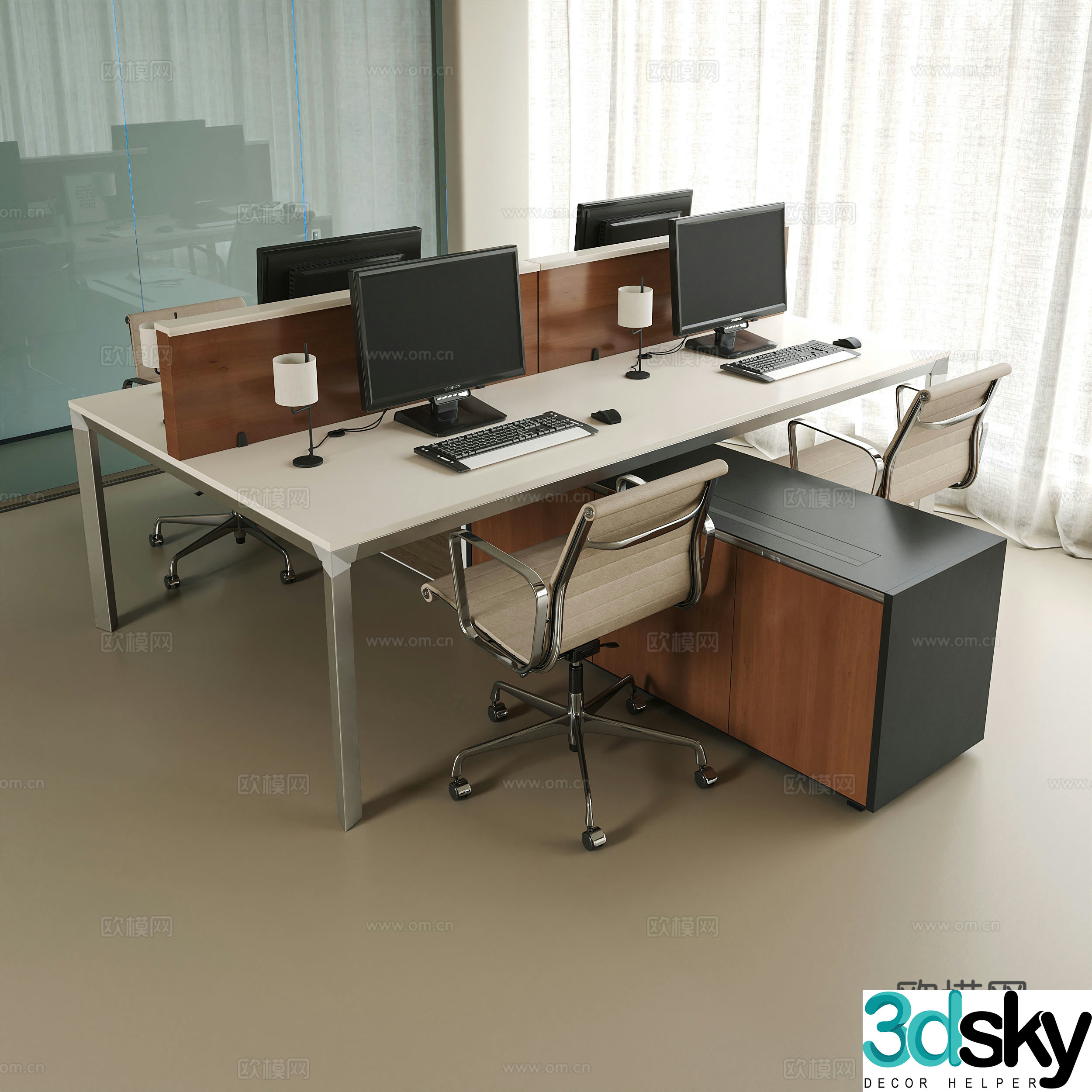 Modern office desk chair 3d model