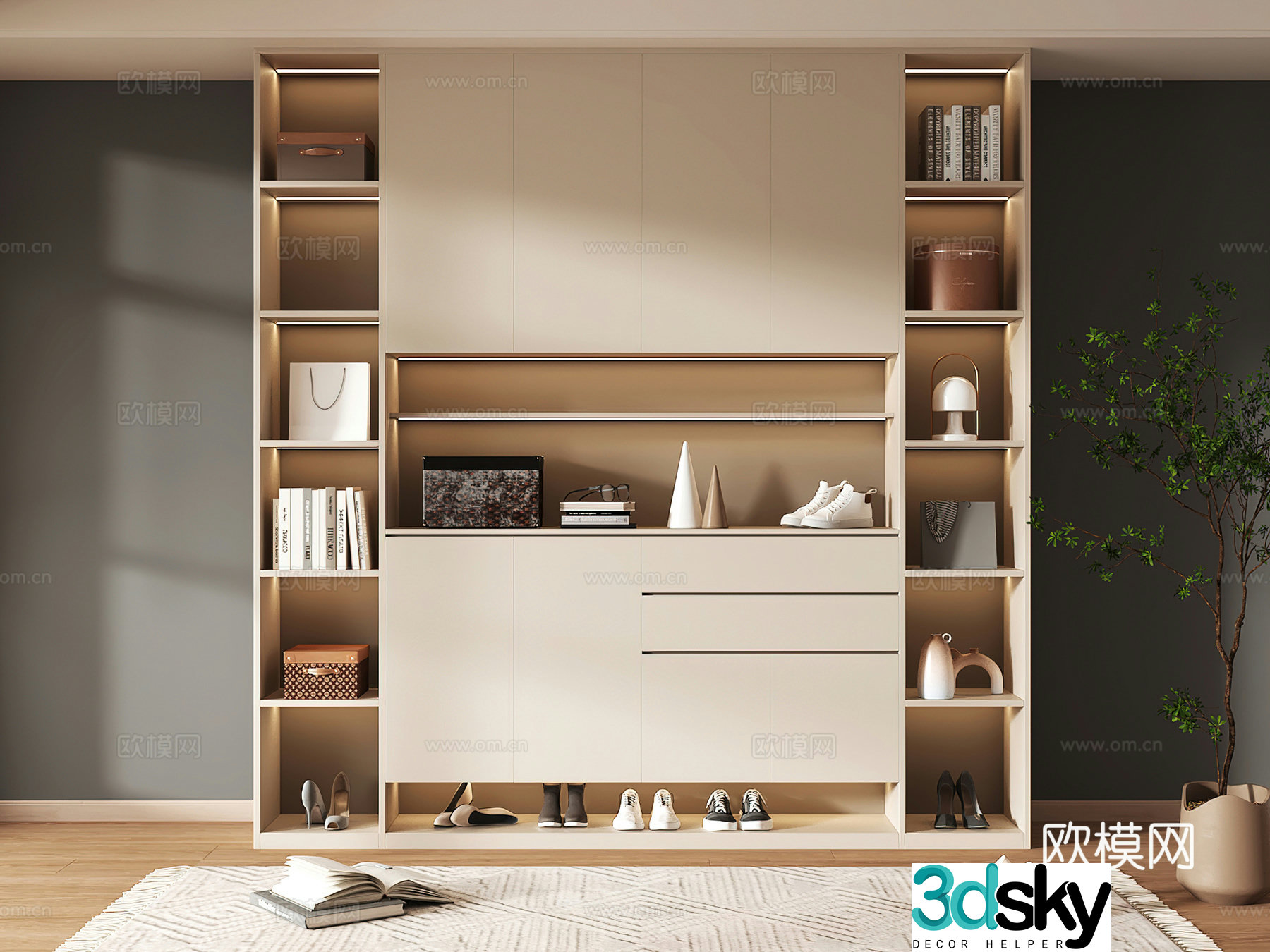 Shoe cabinet design shoe cabinet partition shoe cabinet porch shoe cabinet hotel shoe cabinet 3D model