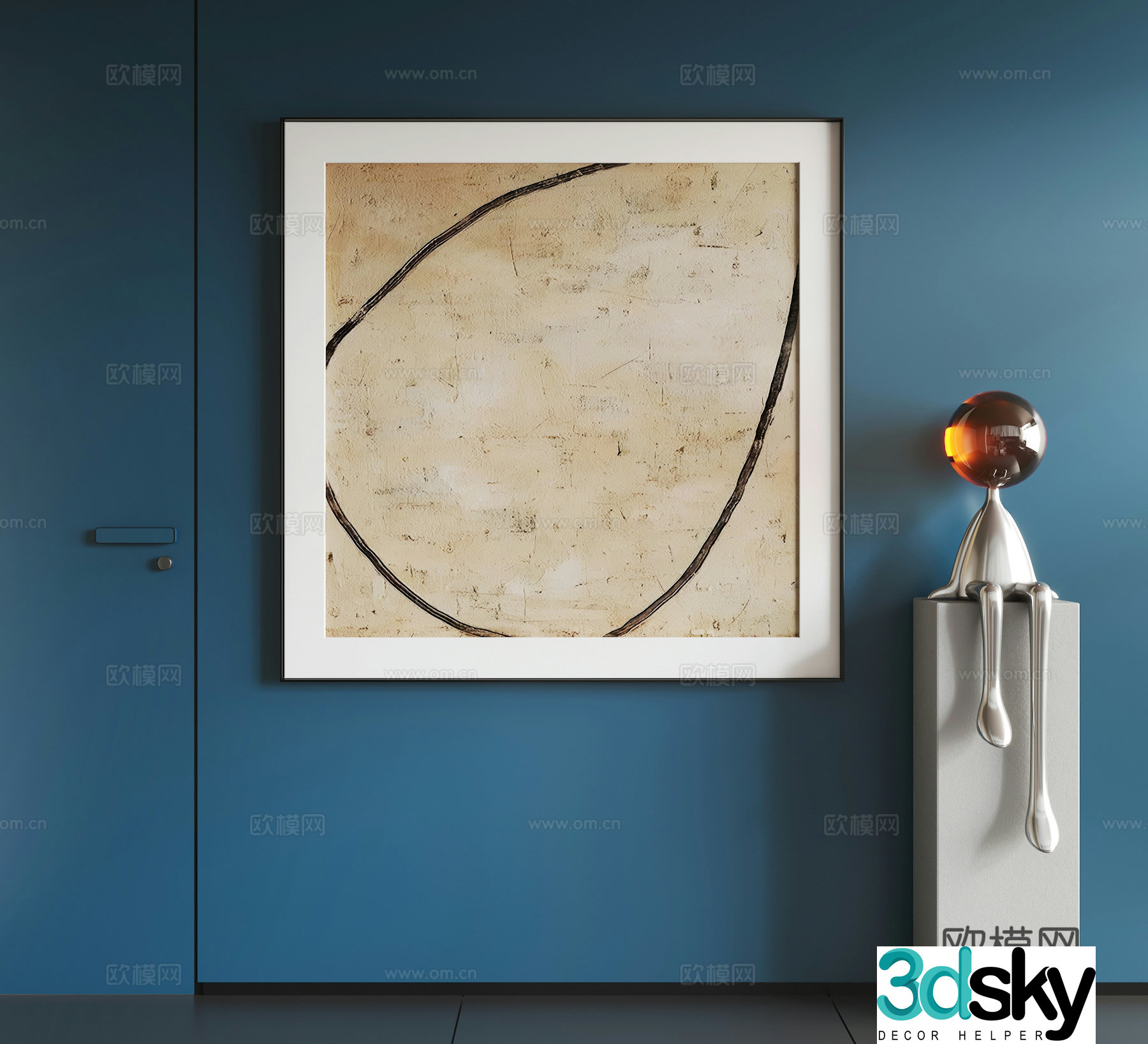 Modern abstract hanging paintings Modern minimalist hanging paintings Modern light luxury hanging paintings Modern Italian hanging paintings 3D model