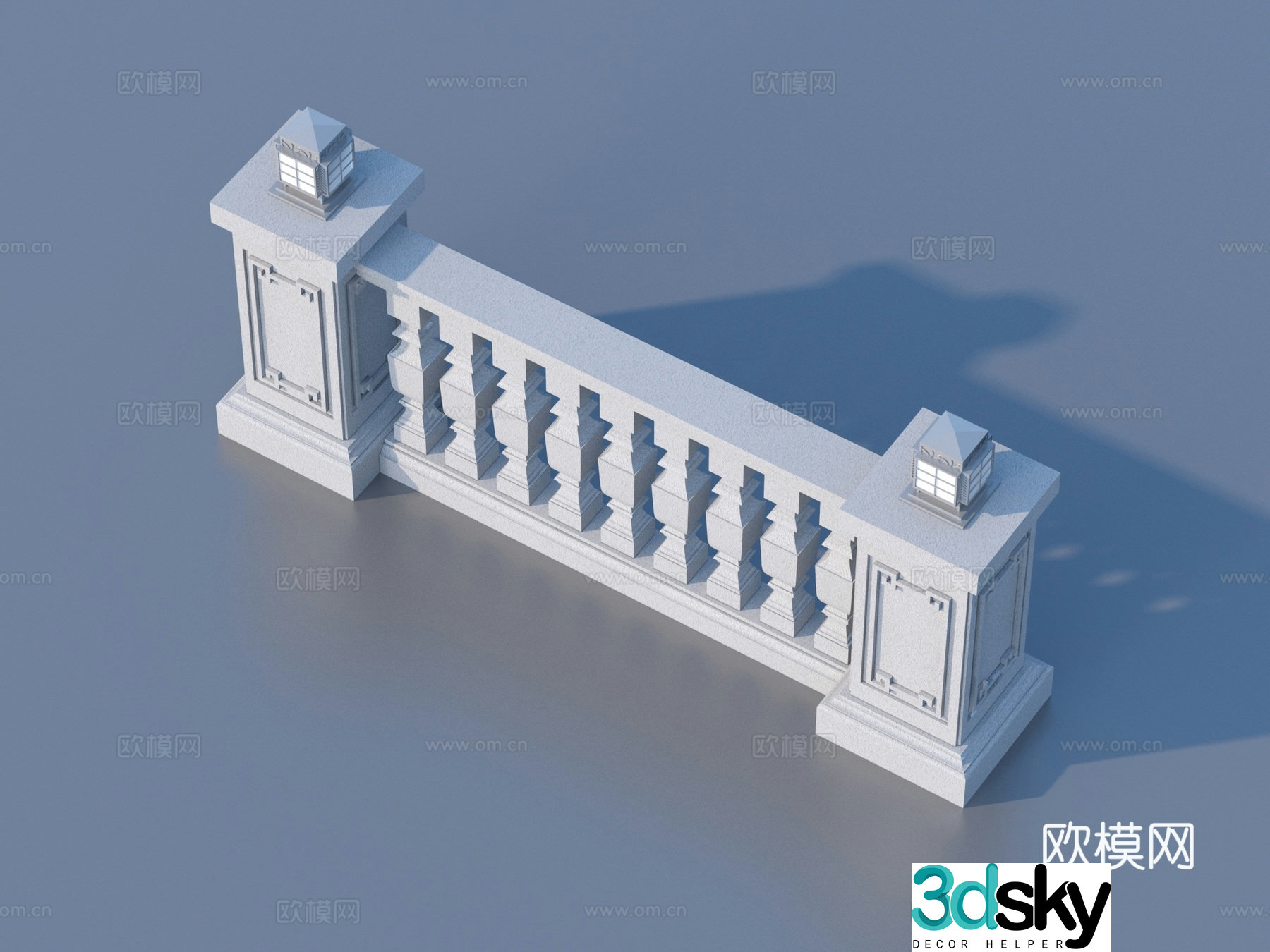 Fence Guardrail Railing 3d Model