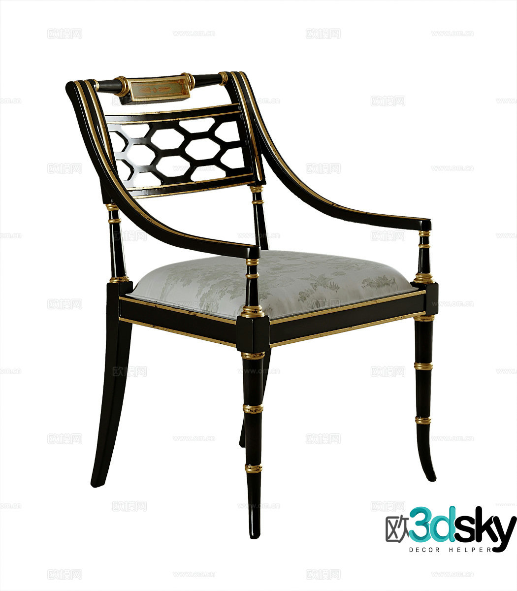 American single chair 3d model