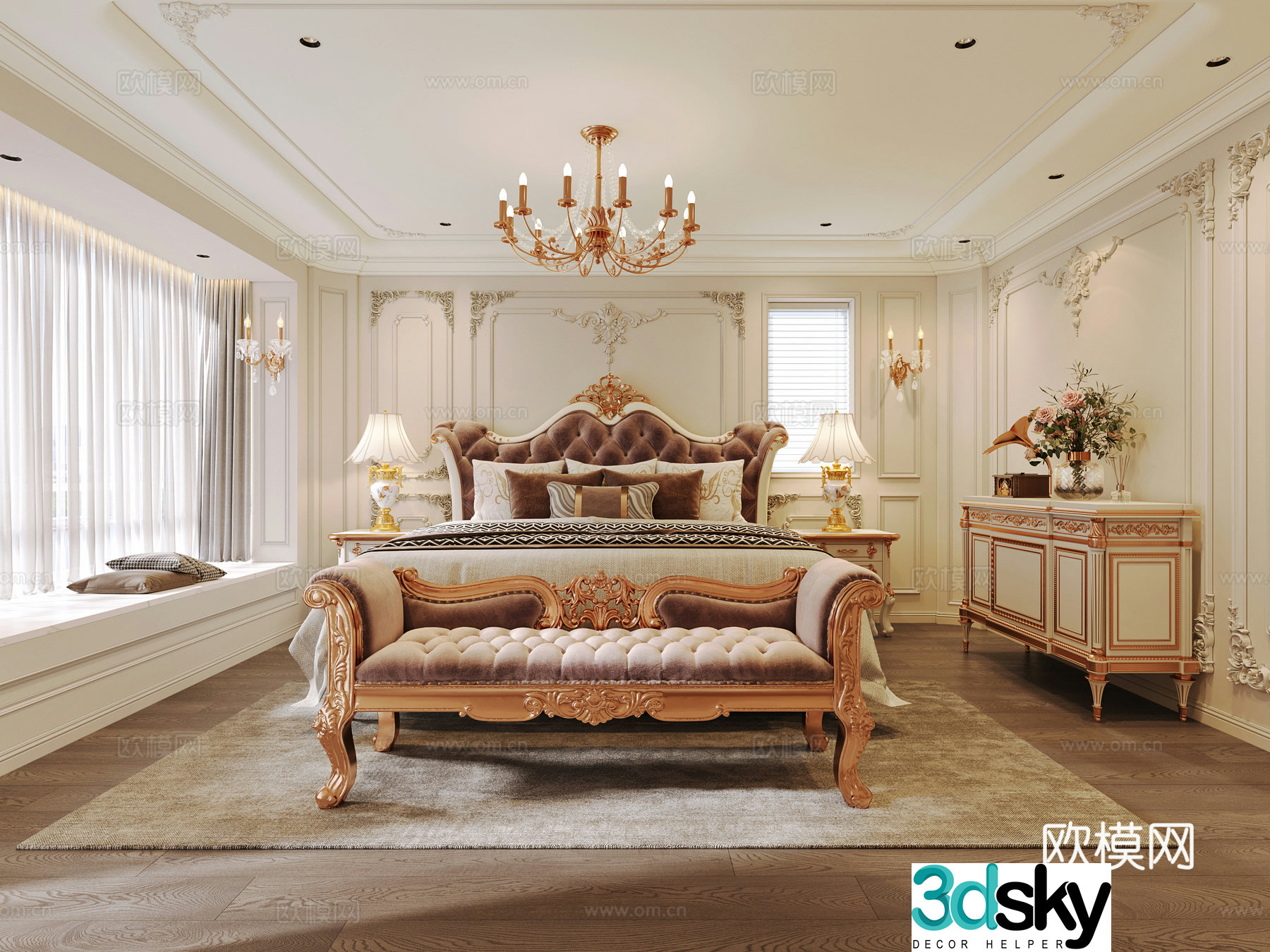 French bedroom 3d model