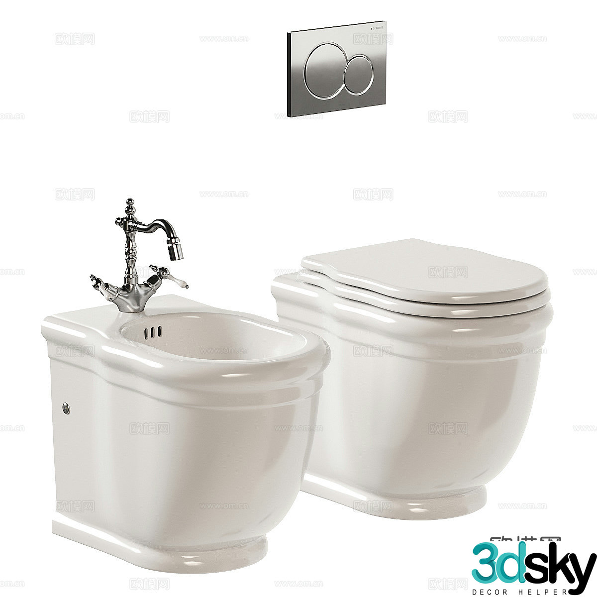 French toilet bidet 3d model