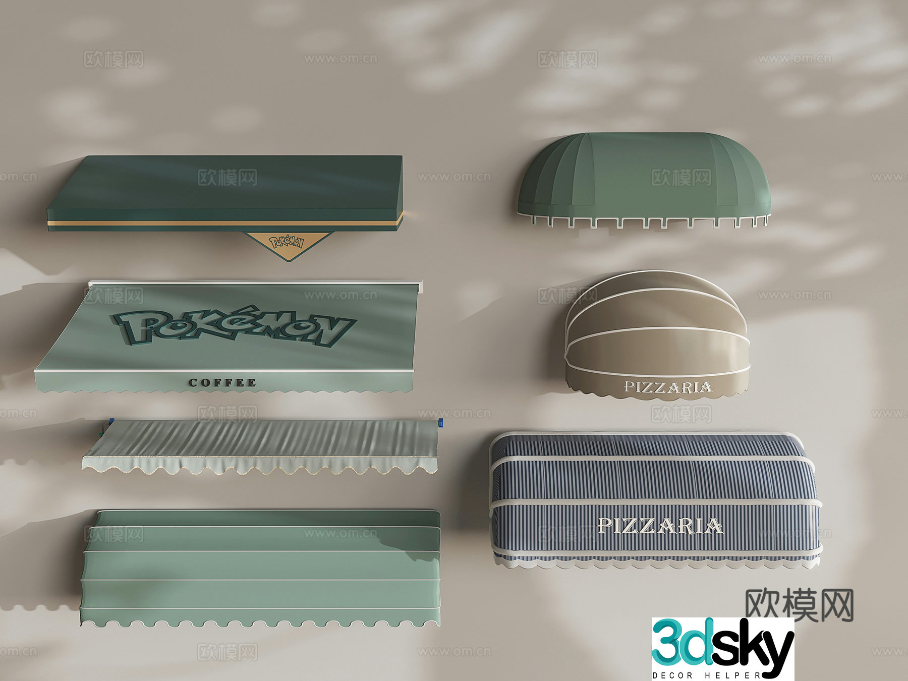 Retractable awning outdoor awning sun protection shed 3D model