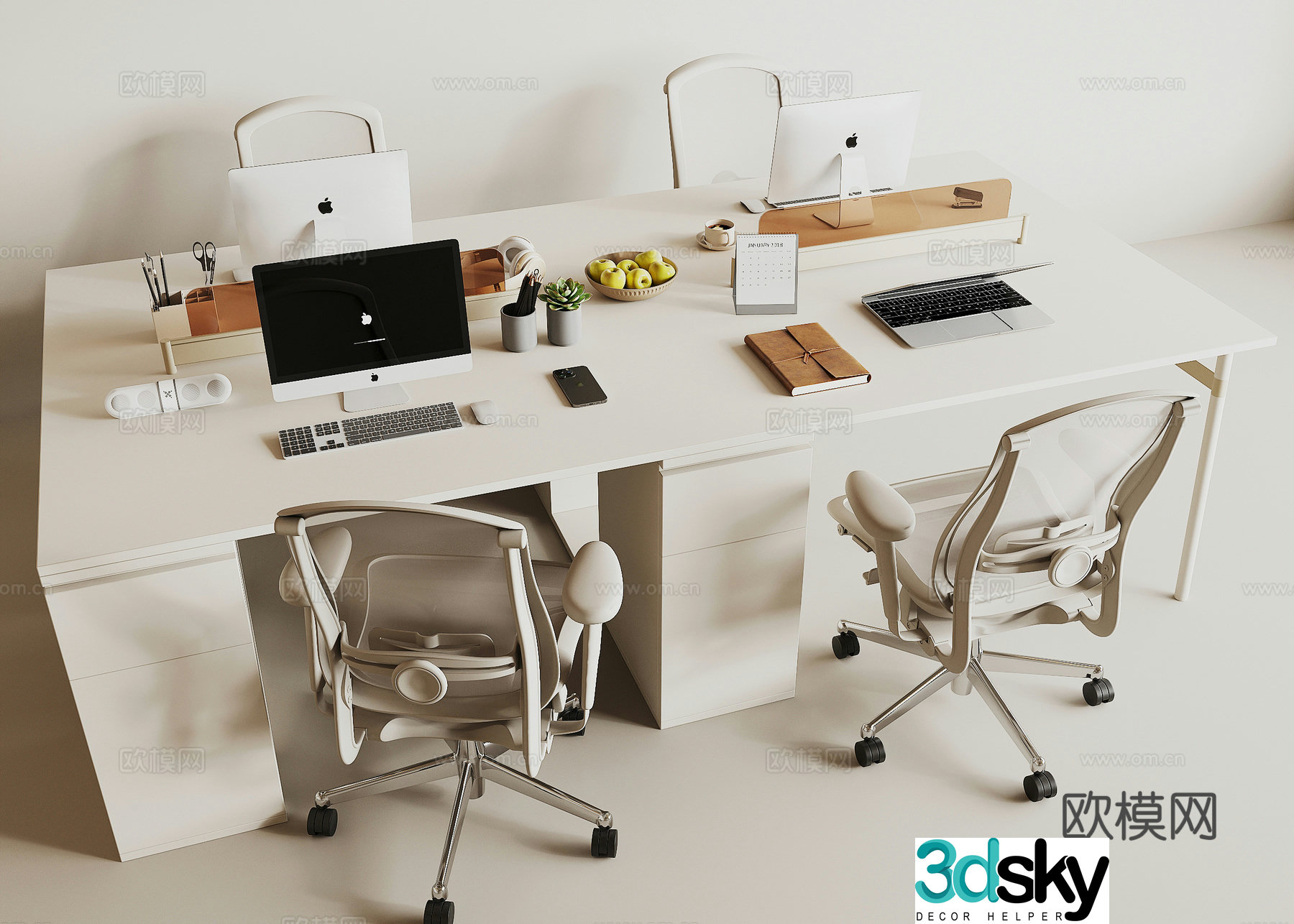Modern office desk chair 3d model