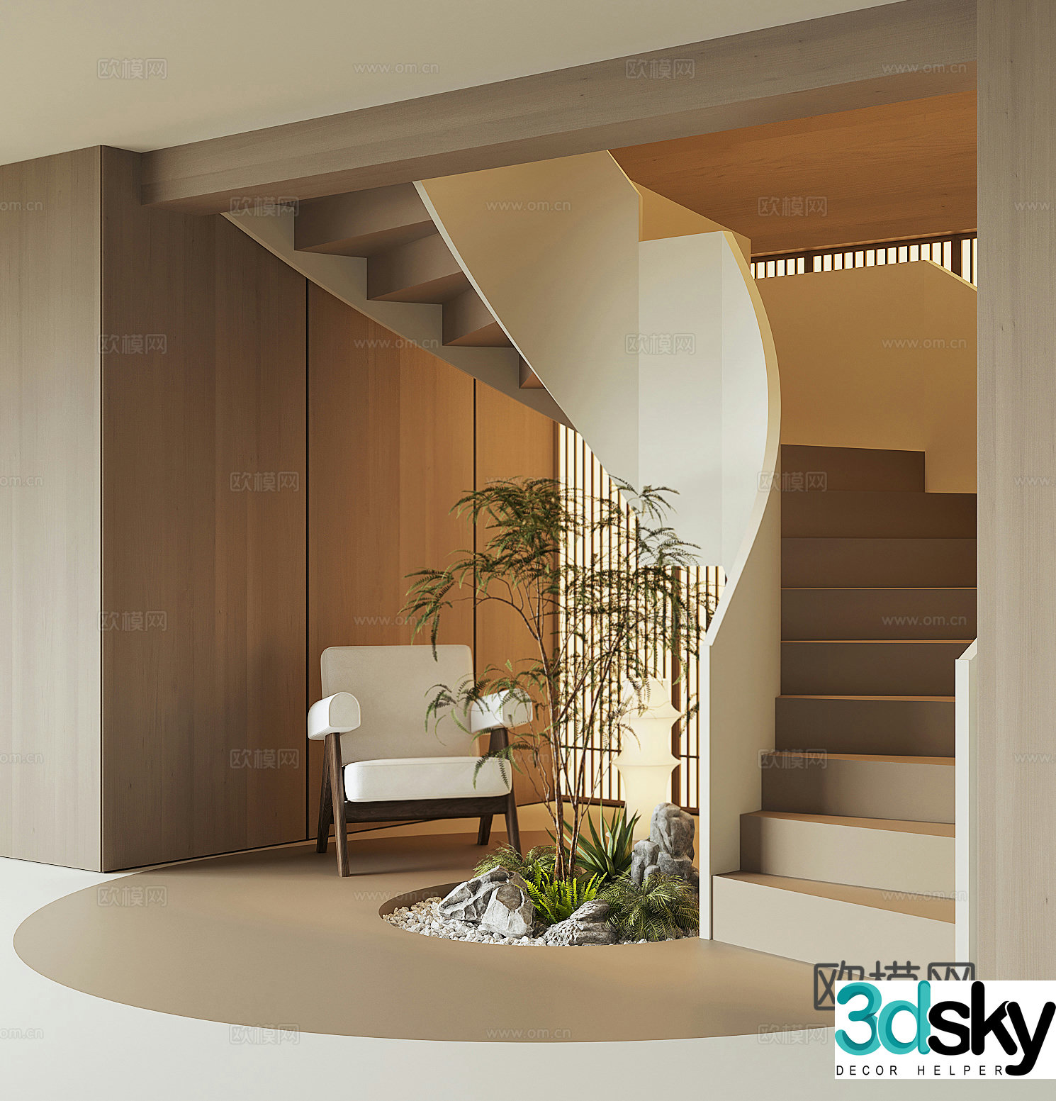 Modern stairwell 3d model