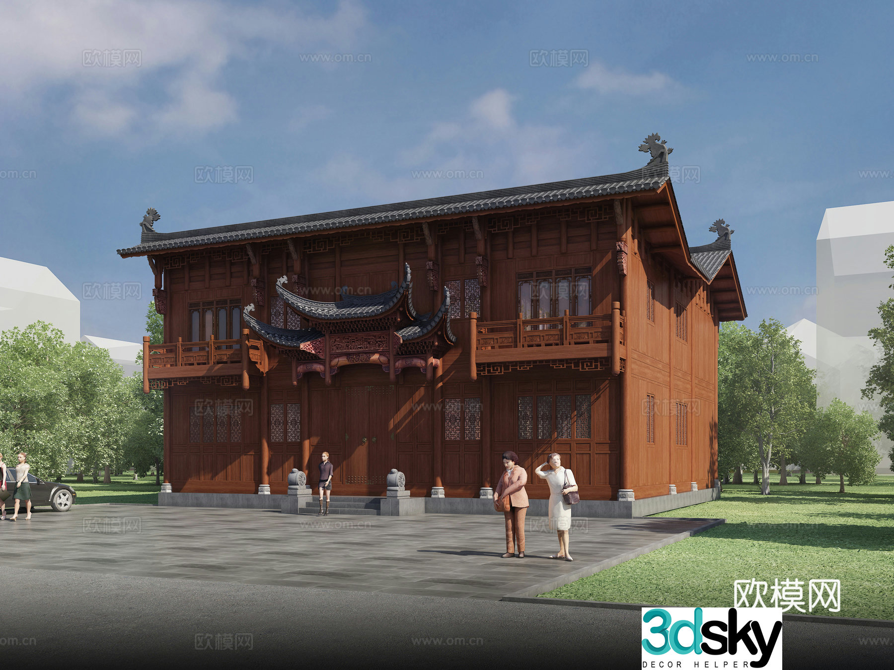 Chinese villa 3d model