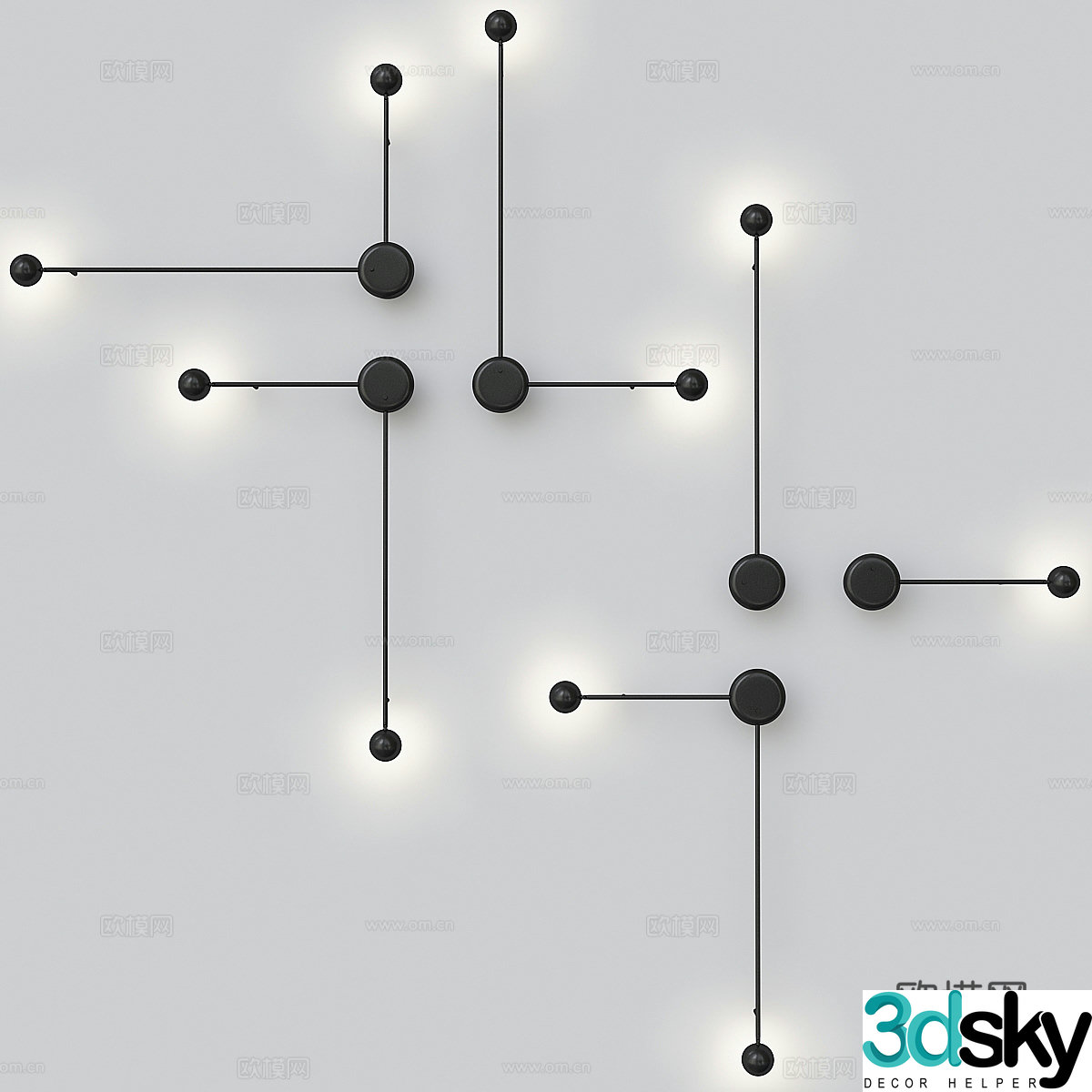 Modern minimalist decorative wall lamp 3d model