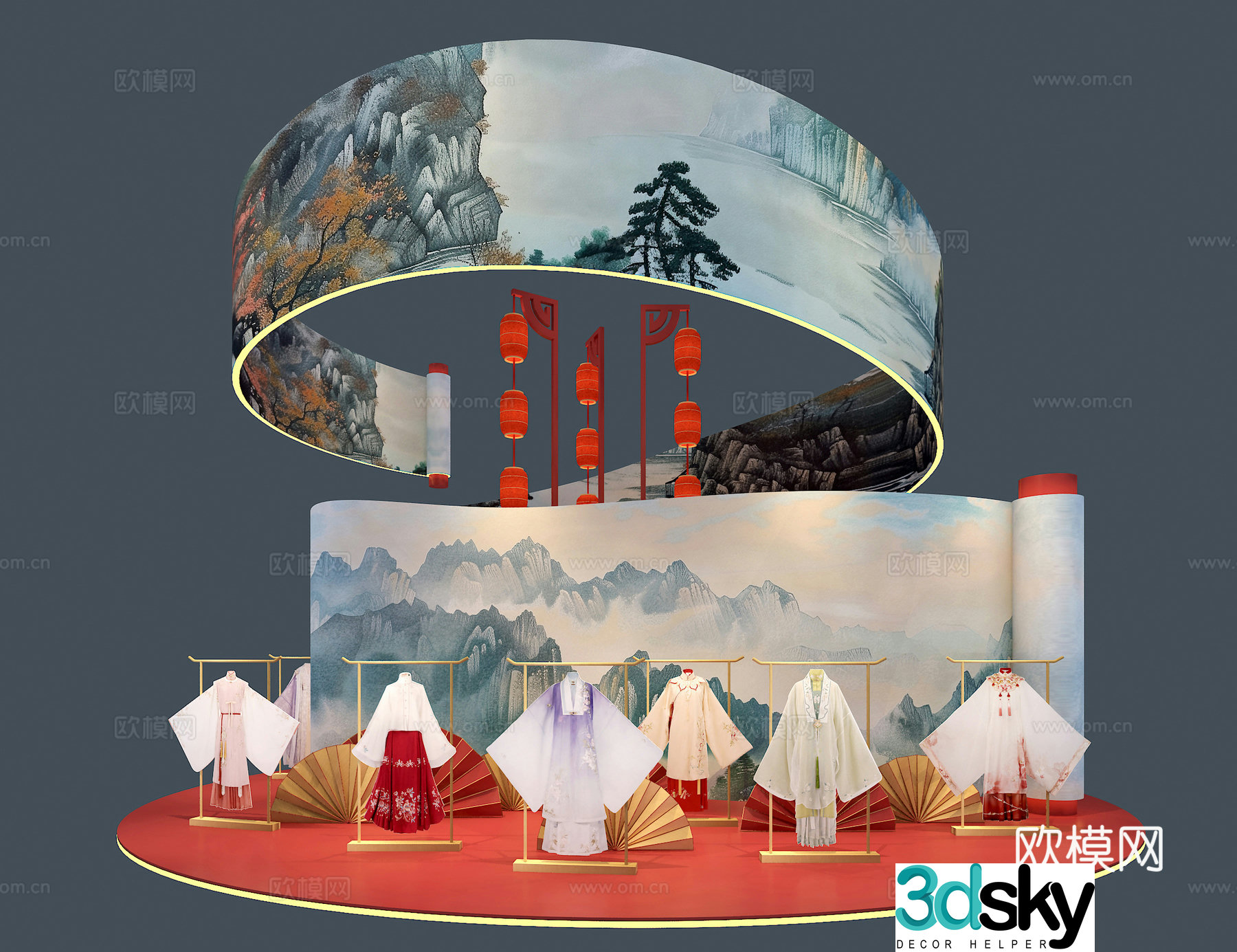 Hanfu booth 3d model