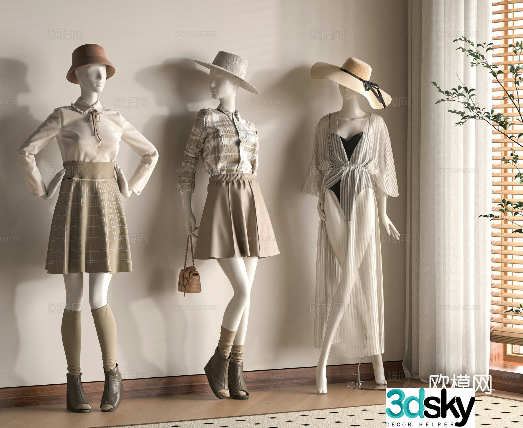 Modern women’s clothing model 3d model