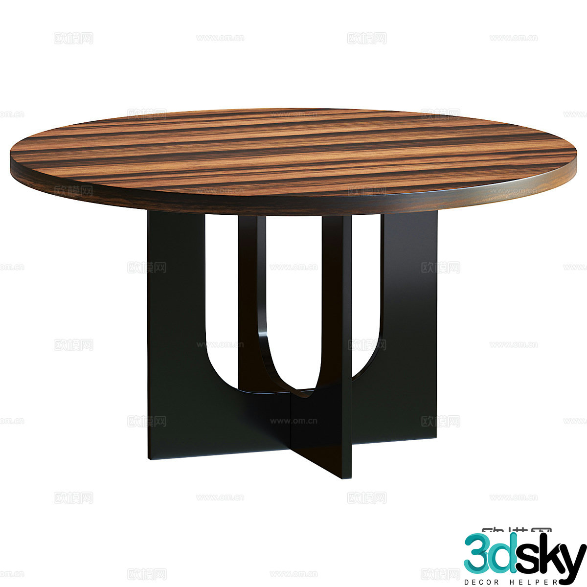 Modern Italian light luxury DANLI round dining table 3D model