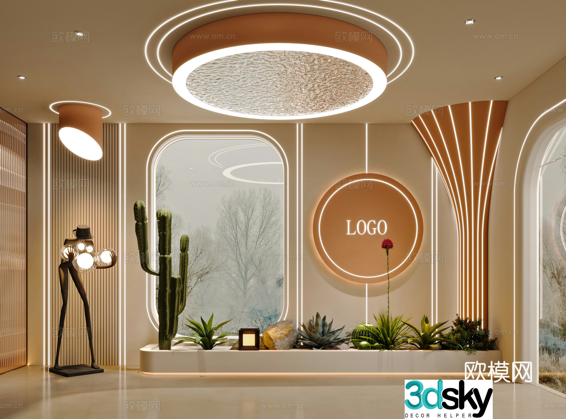 Creamy style barber shop 3d model