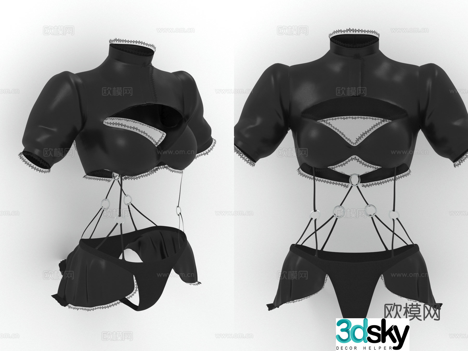 Nightclub clothing mini skirt female clothing sexy women clothing 3d model
