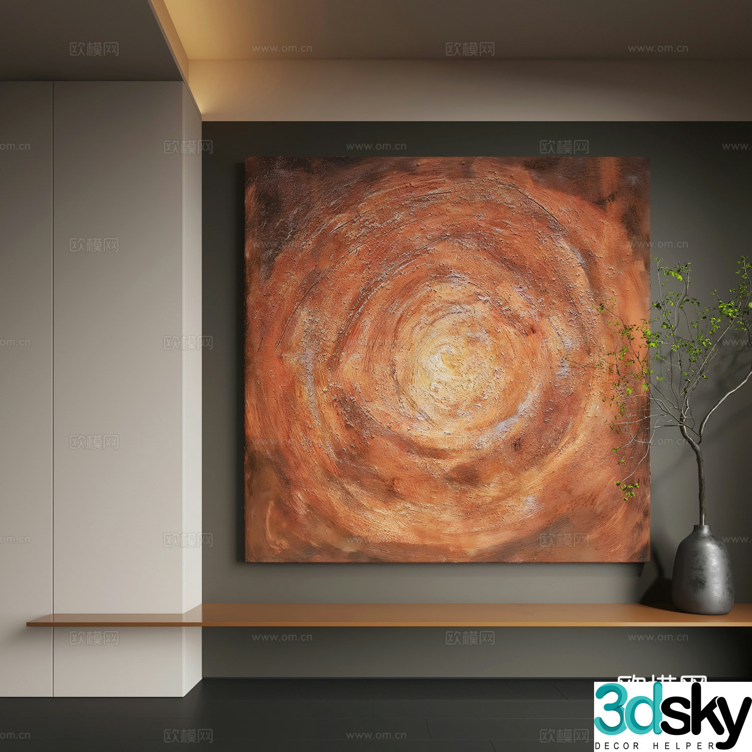 Modern abstract hanging paintings Modern Wasabi decorative paintings Modern light luxury hanging paintings 3D model