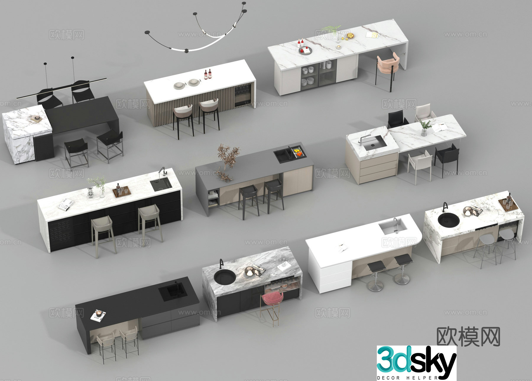 Zhongdao Dining table and chair 3D model