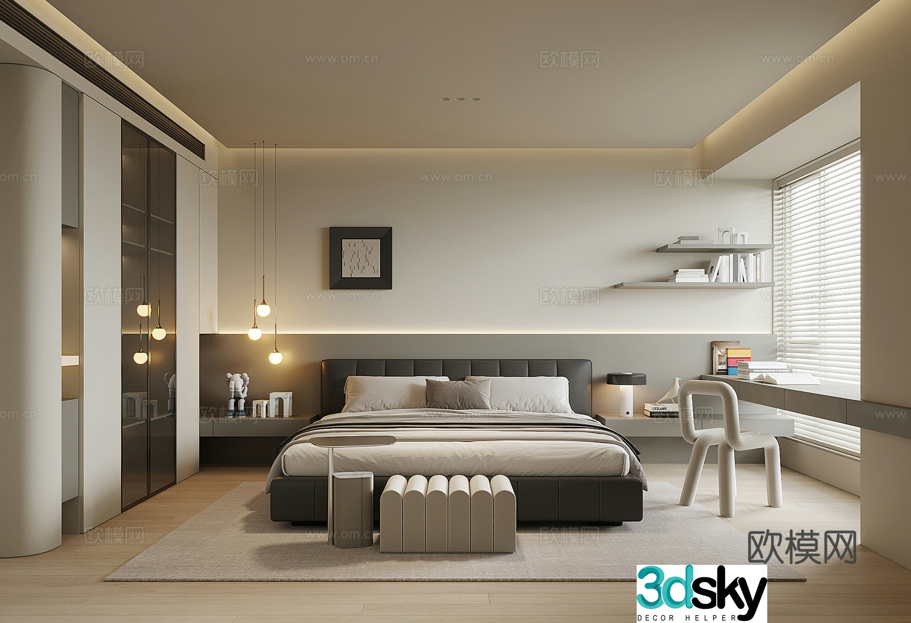 Modern home bedroom 3d model