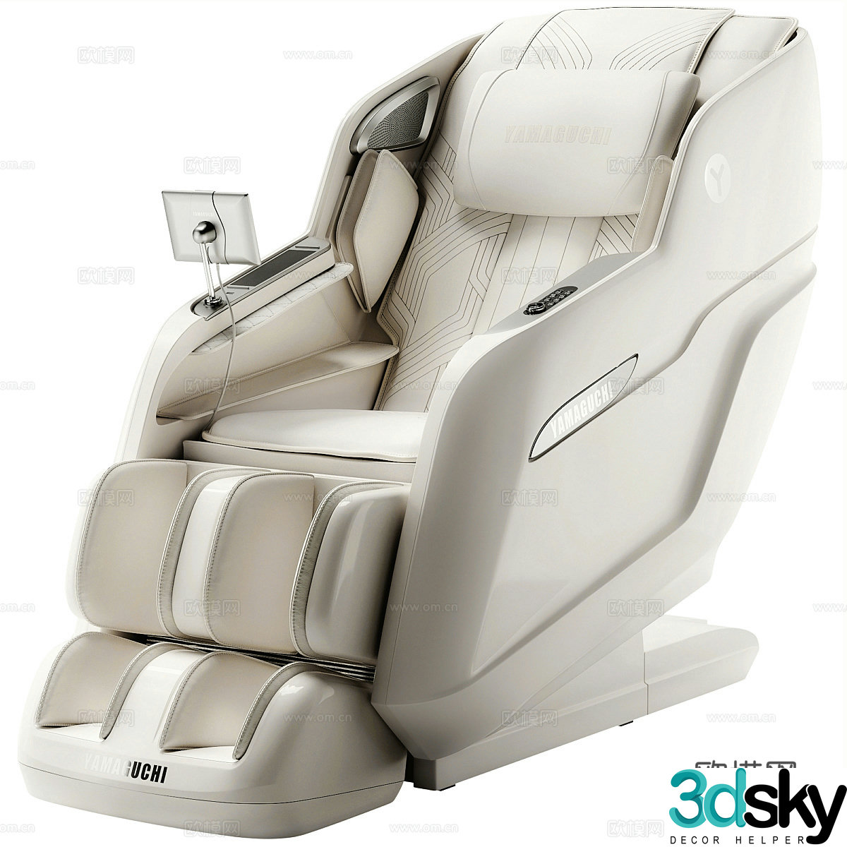 Modern light luxury leather massage chair 3d model