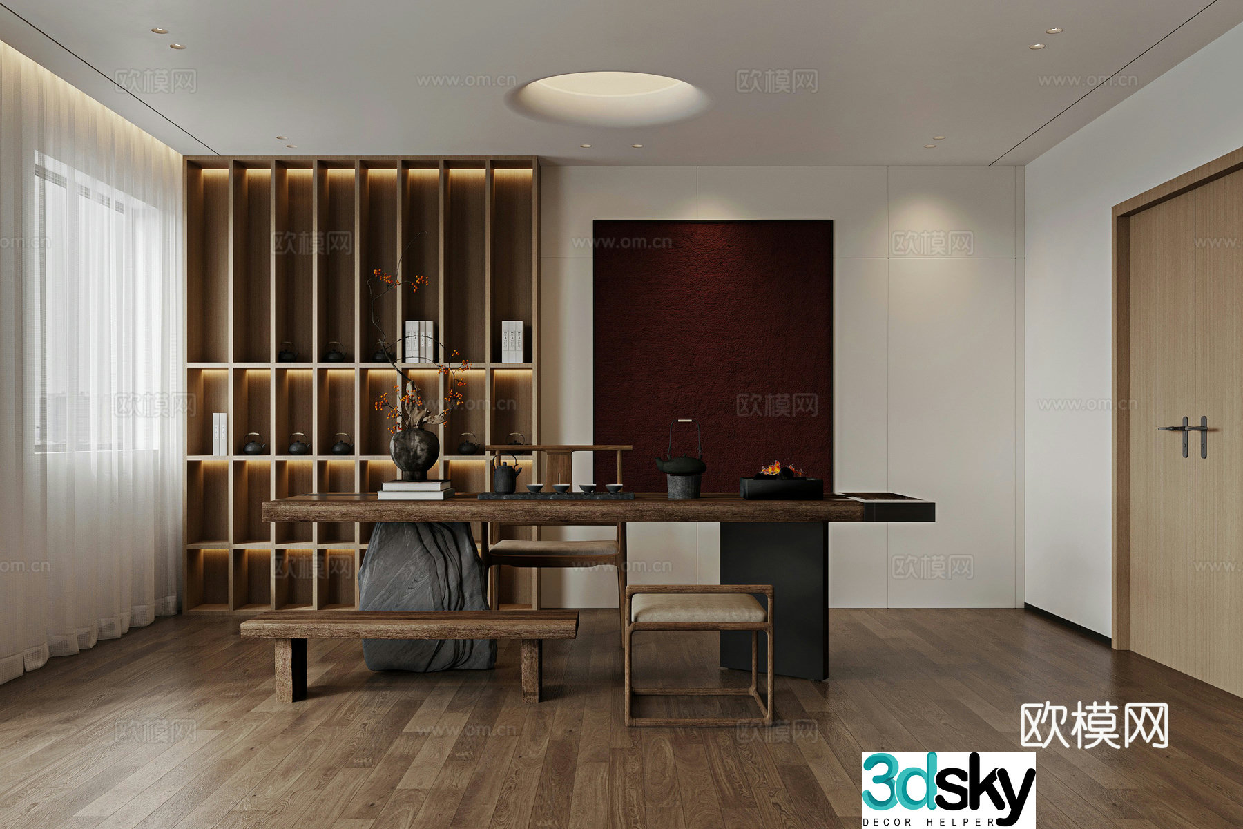 Company reception area Tea room New Chinese tea room Chinese tea room 3D model