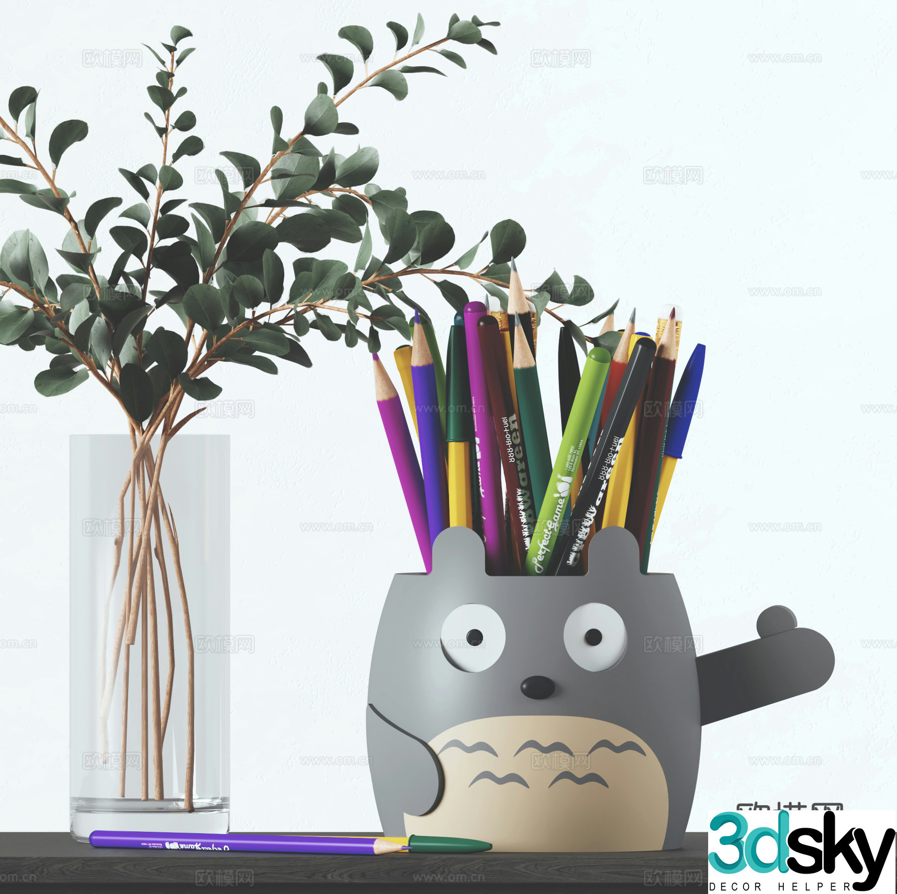 Modern children’s pen holder 3d model