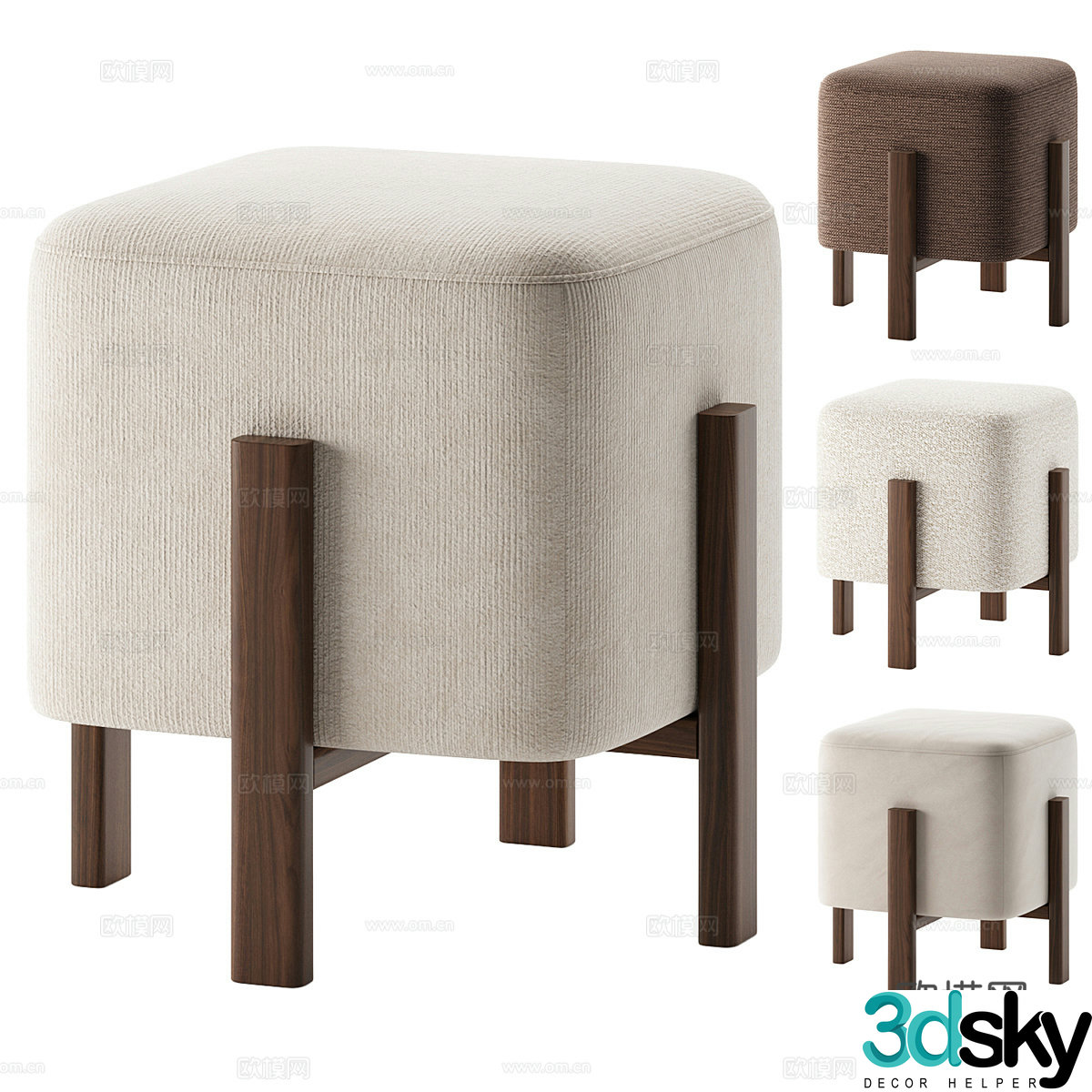 New Chinese EMMY fabric stool 3D model