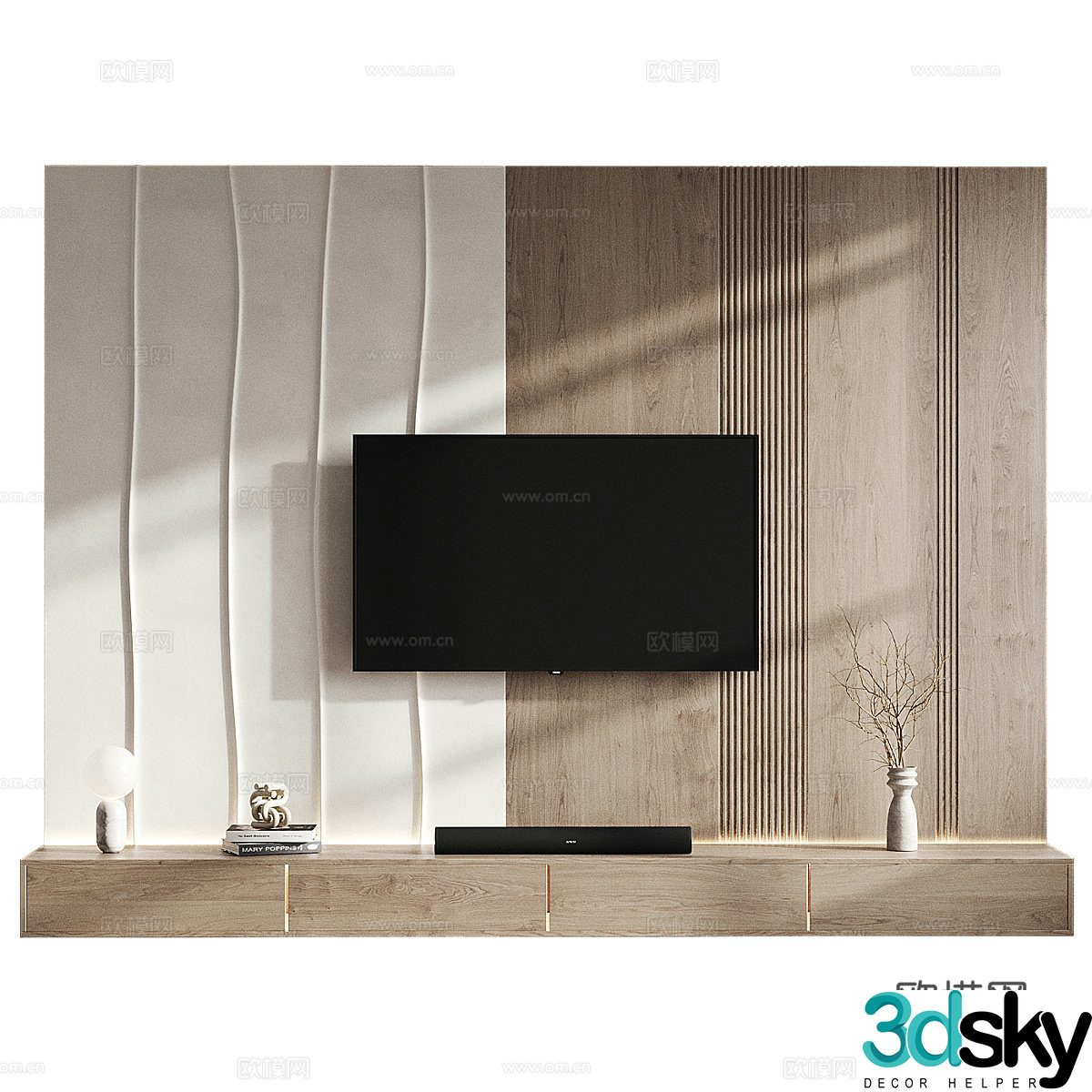 New Chinese TV background wall 3D model