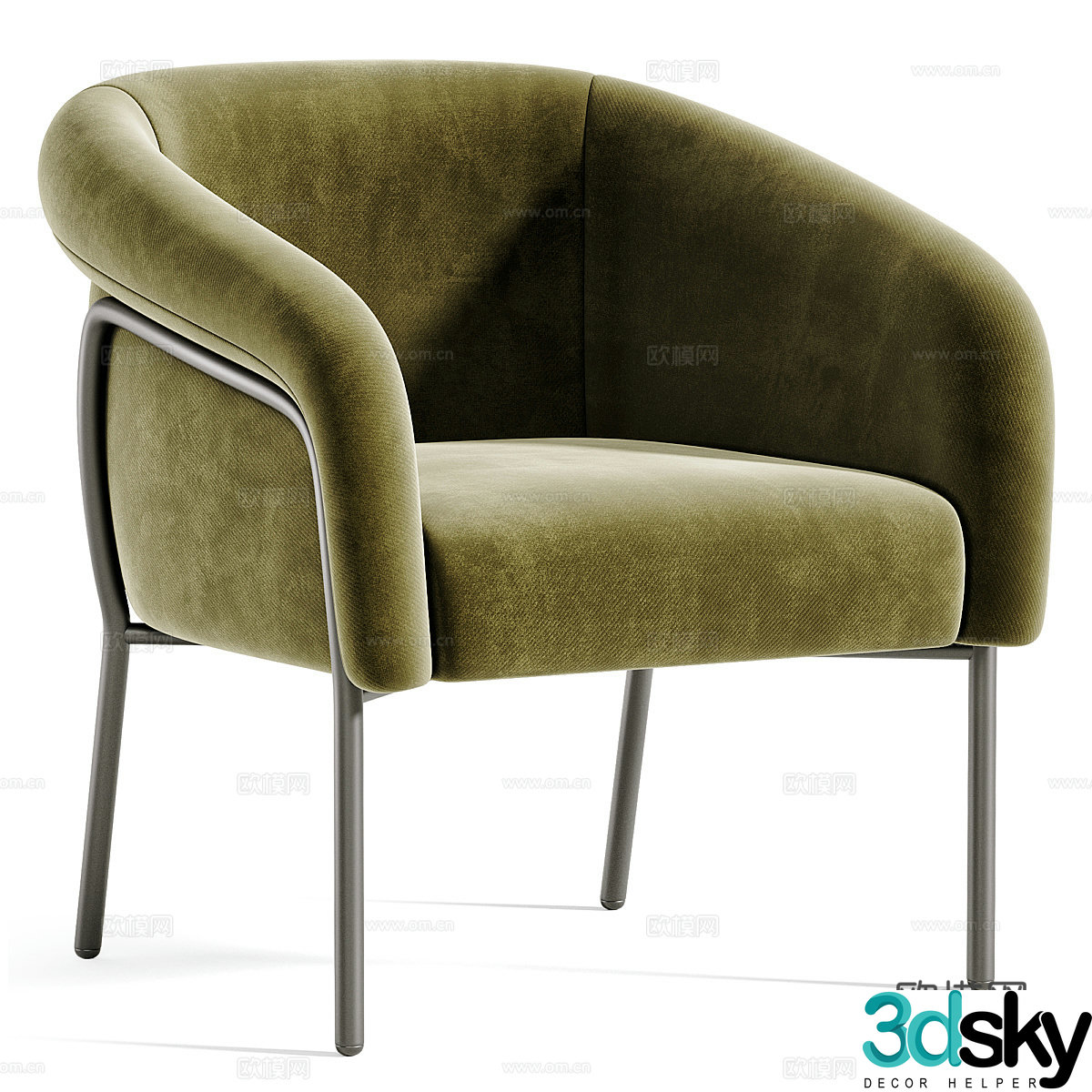 Modern Italian minimalist Kensol armchair 3d model