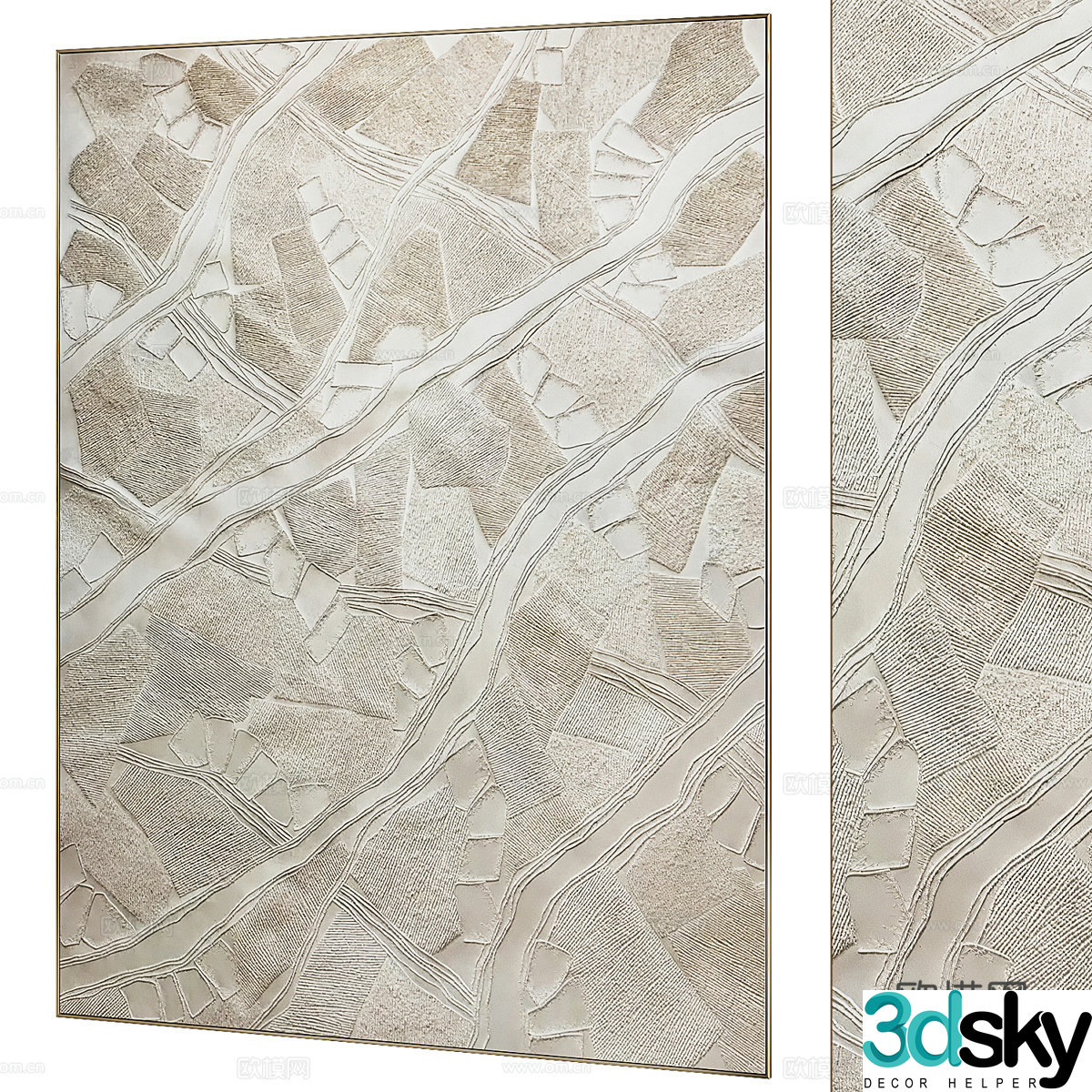 Modern Antonin Anzil Bas-relief art hanging painting 3d model