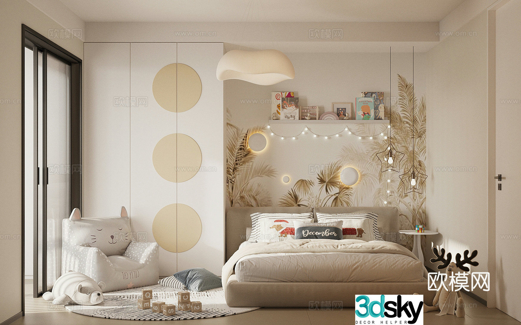 Modern children’s room Children’s bedroom Universal children’s room Children’s master bedroom 3D model