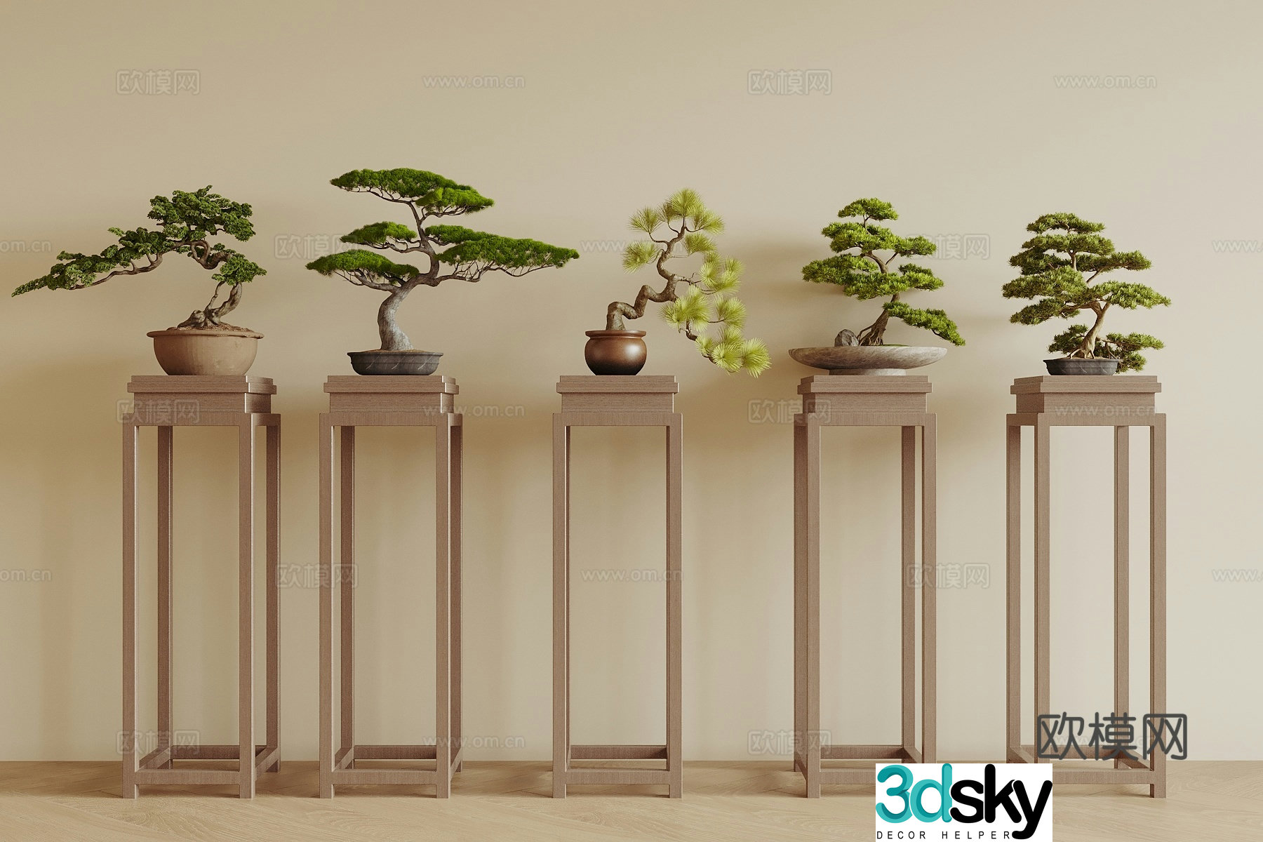 New Chinese style bonsai Welcome Pine Plant Pine 3D Model
