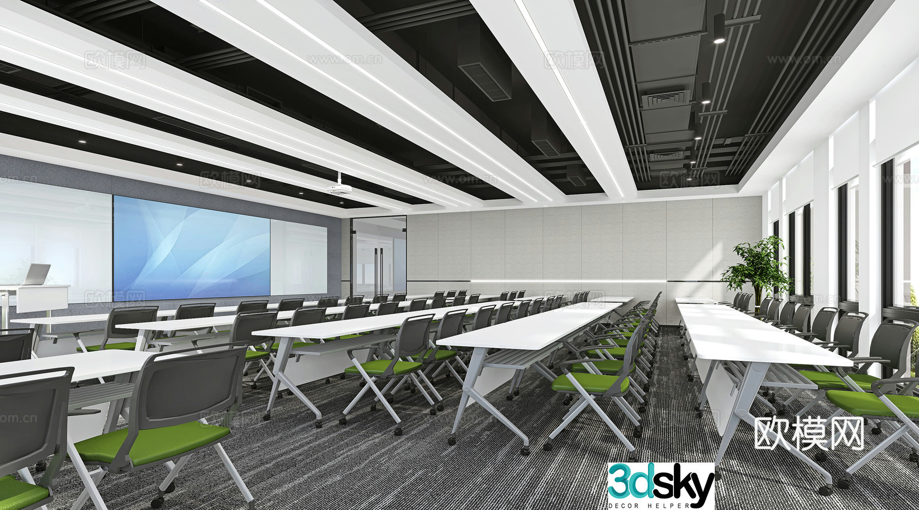 Modern conference room Training room Multifunctional room 3d model