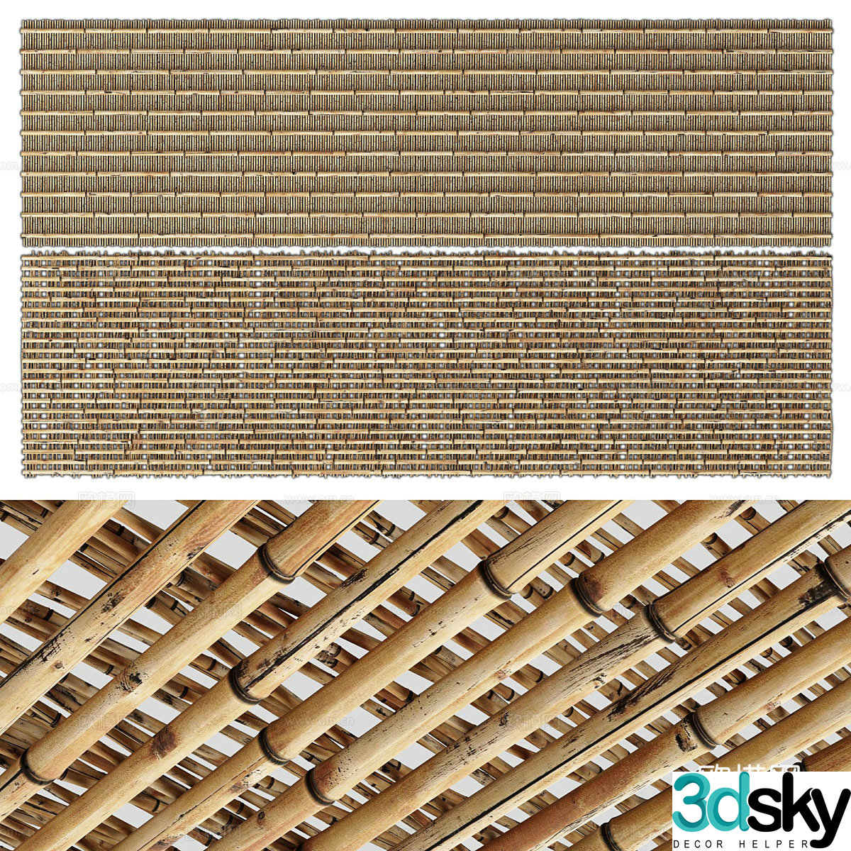 New Chinese style Wasabi Bamboo Decorative Chandelier 3D Model