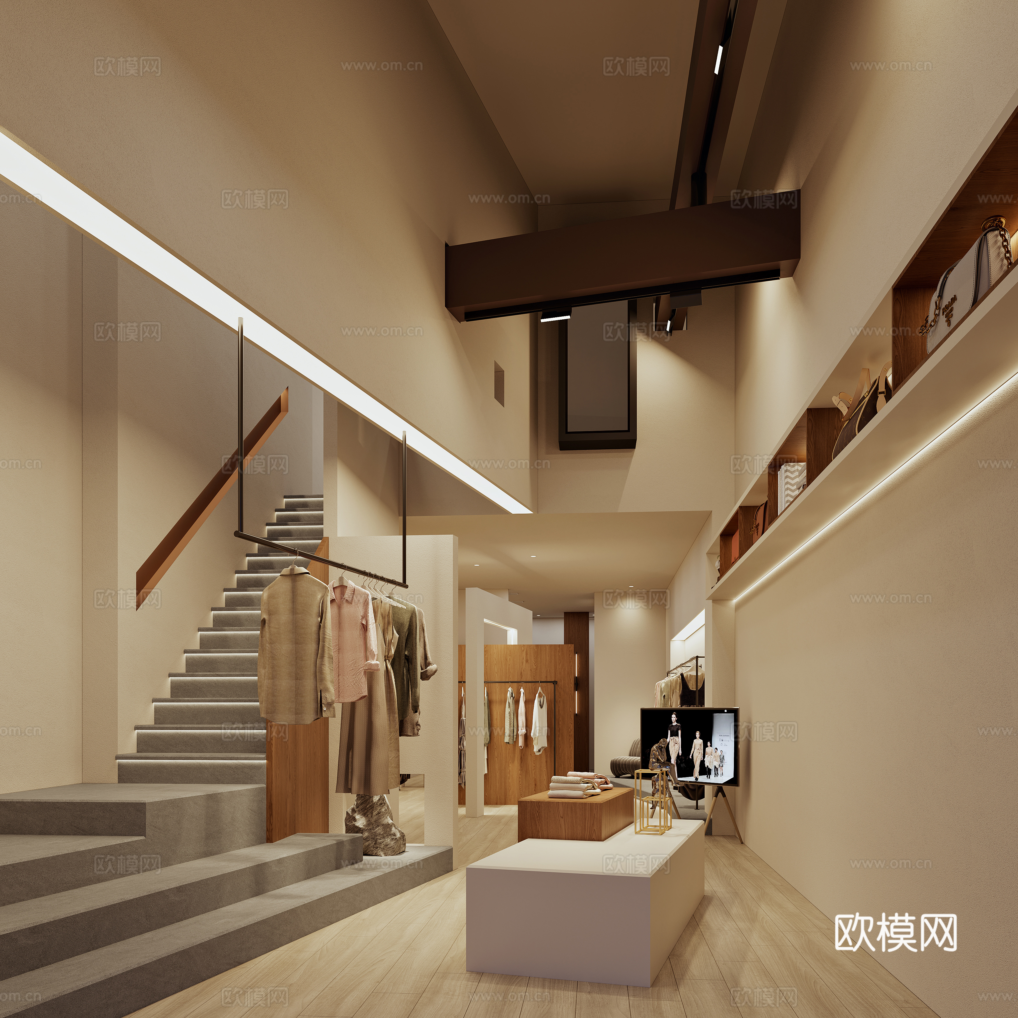 Creamy clothing store 3d model