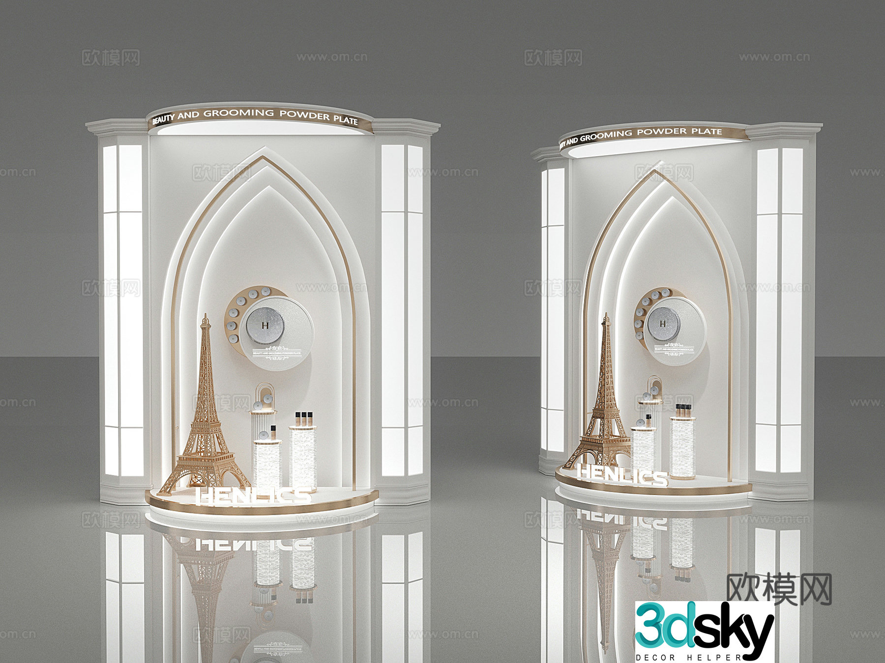 Showcase window exterior skin care window 3d model
