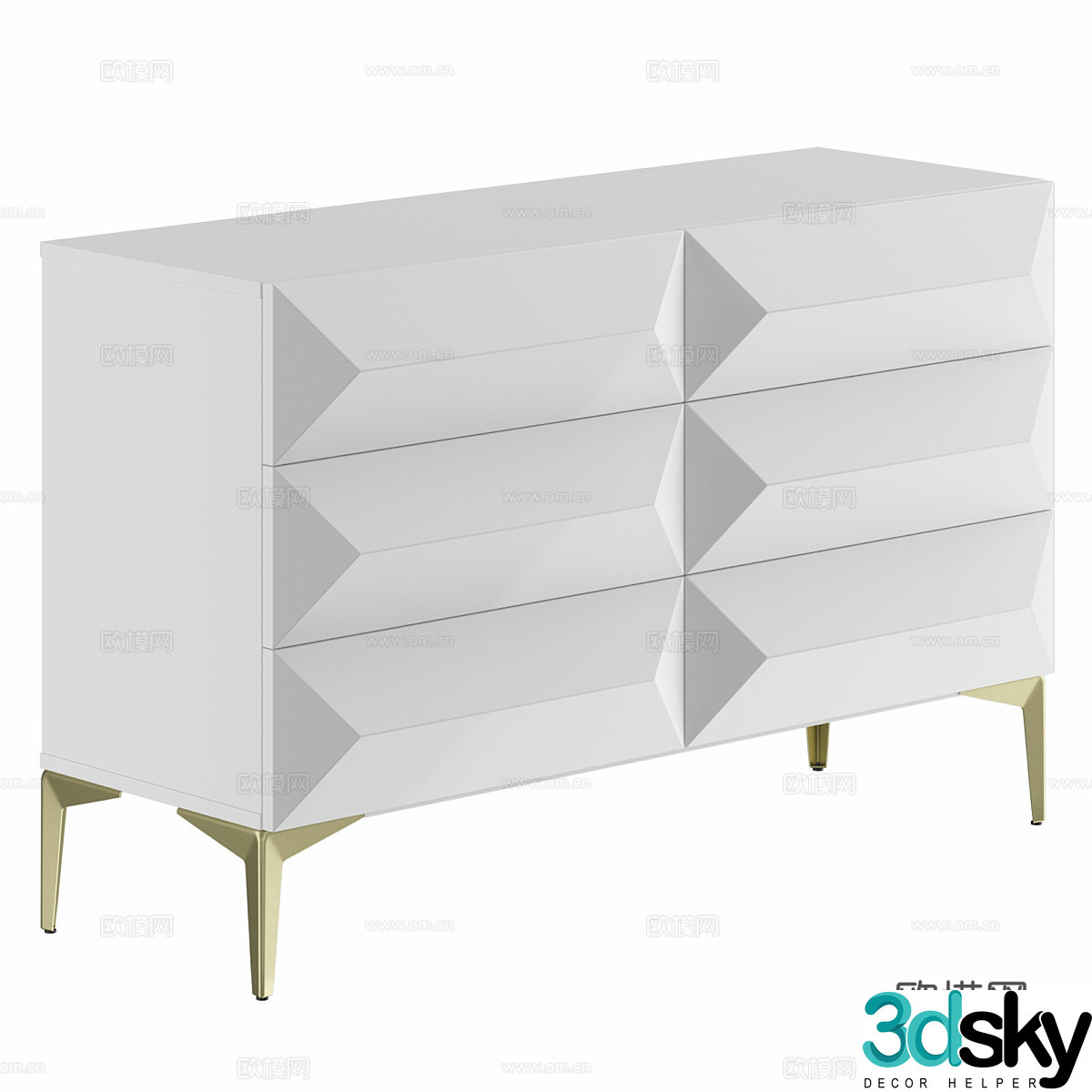 Modern light luxury Sierra sideboard 3D model