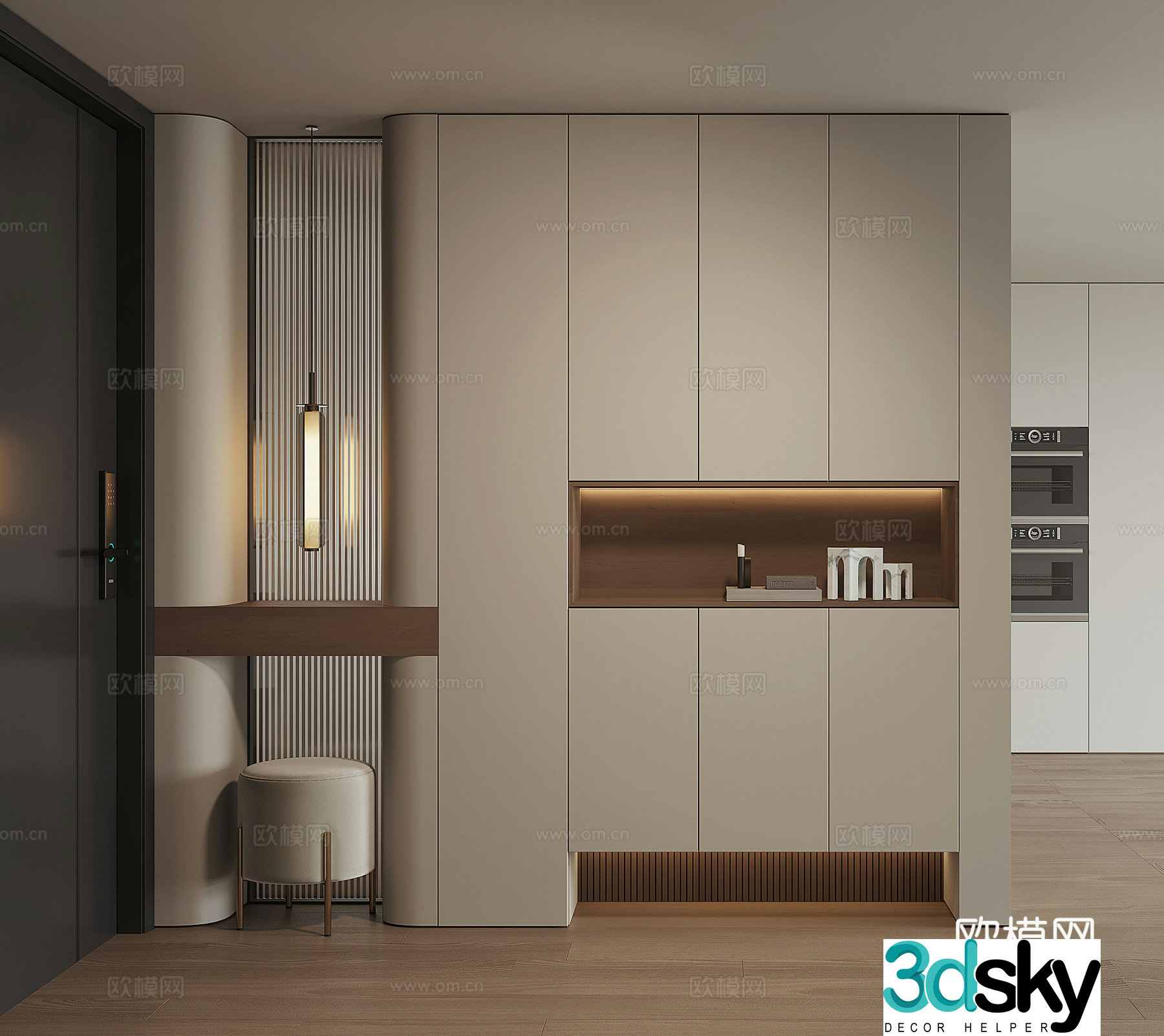 Modern porch shoe cabinet 3d model