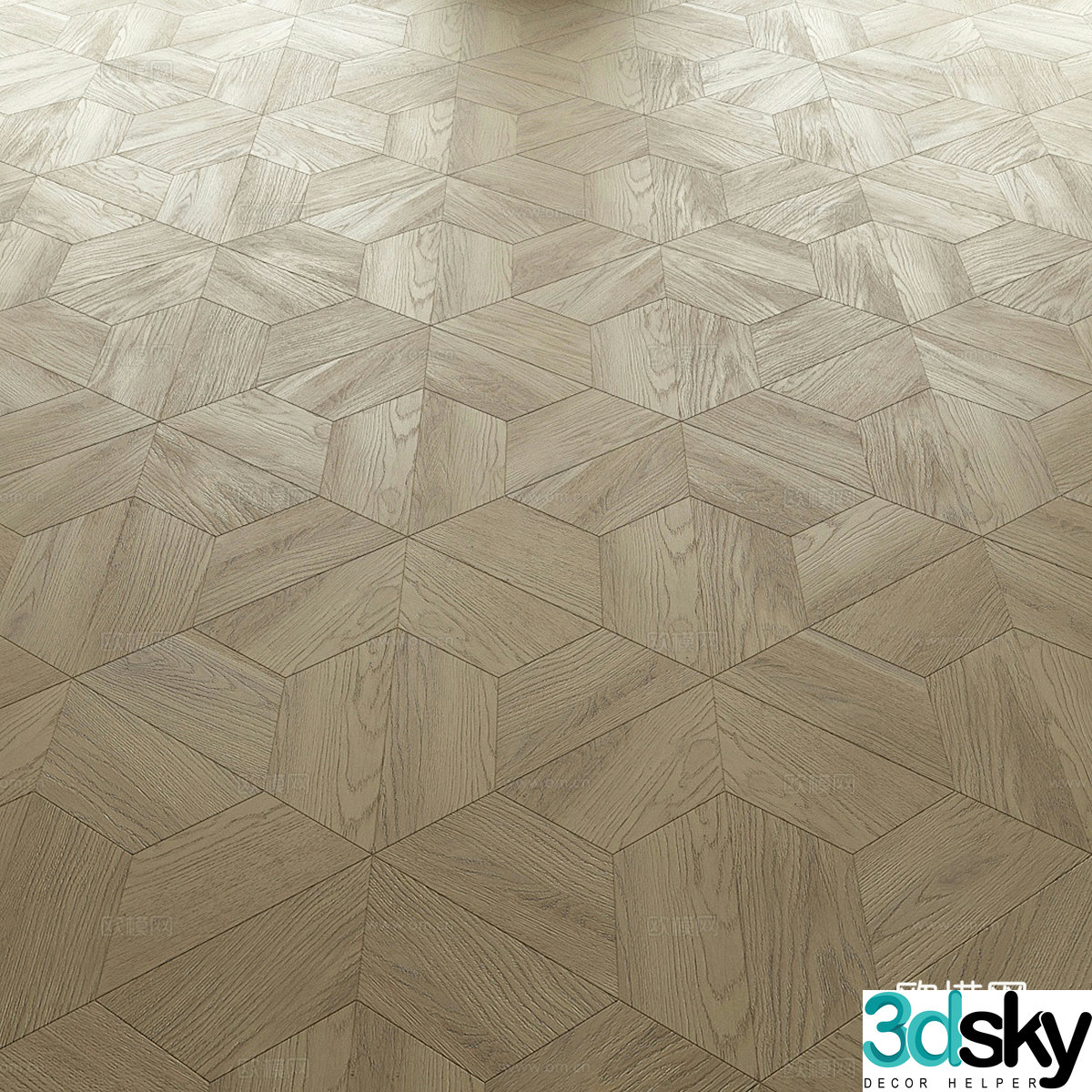 Finex Oak Tile Wood Flooring 3d Model