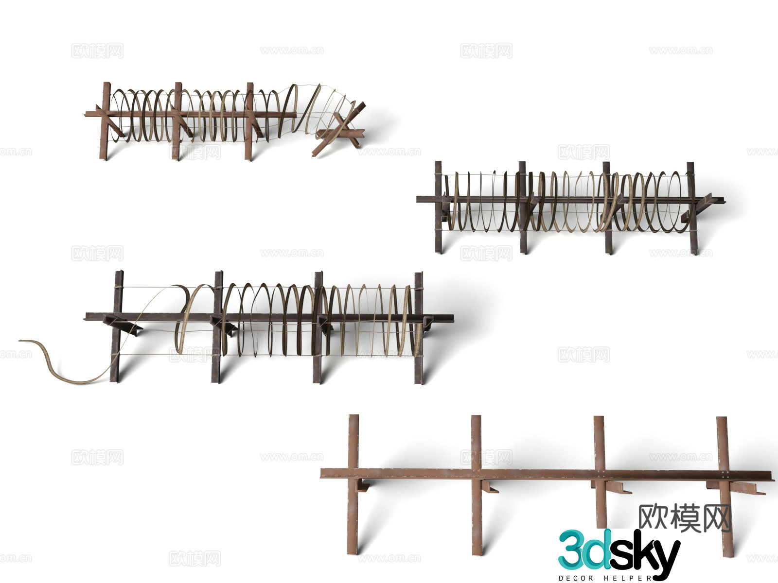 Military facilities barbed wire barrier barrier barrier network battlefield barbed wire 3D model