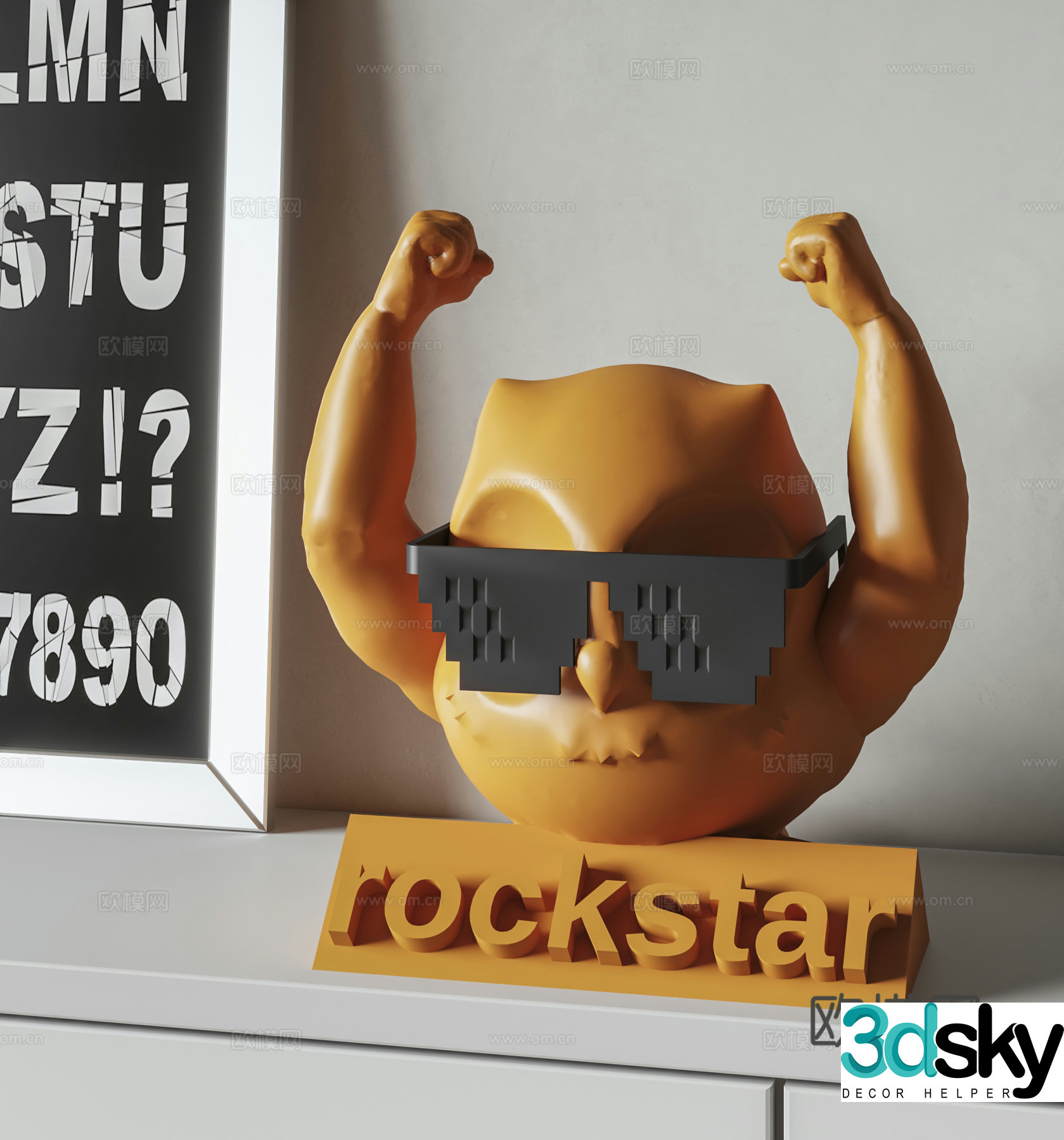 Modern rock trendy toy 3d model