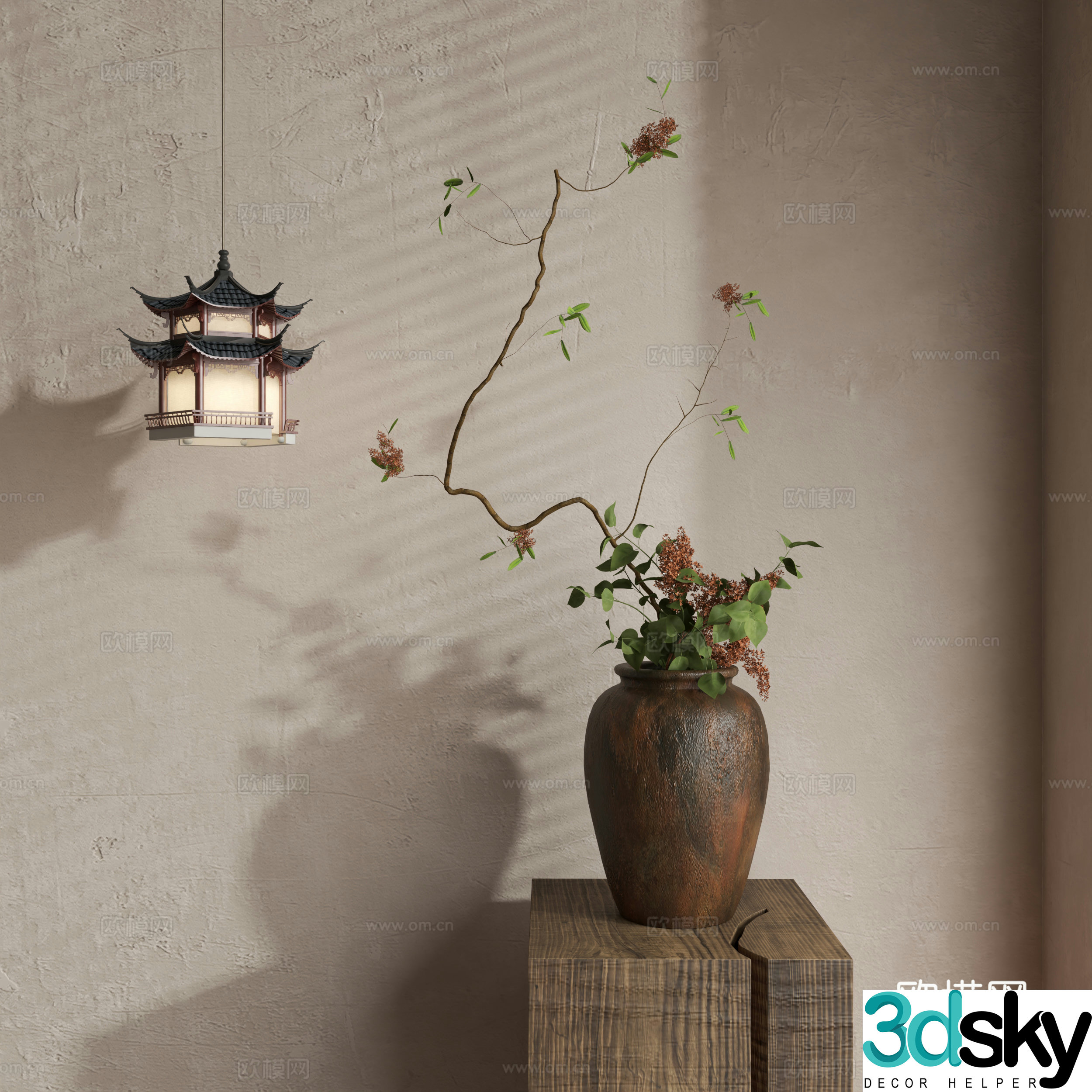 Waverly Flower Art Middle Ages Flower Art New Chinese Flower Art Modern Flower Art Vase 3D Model