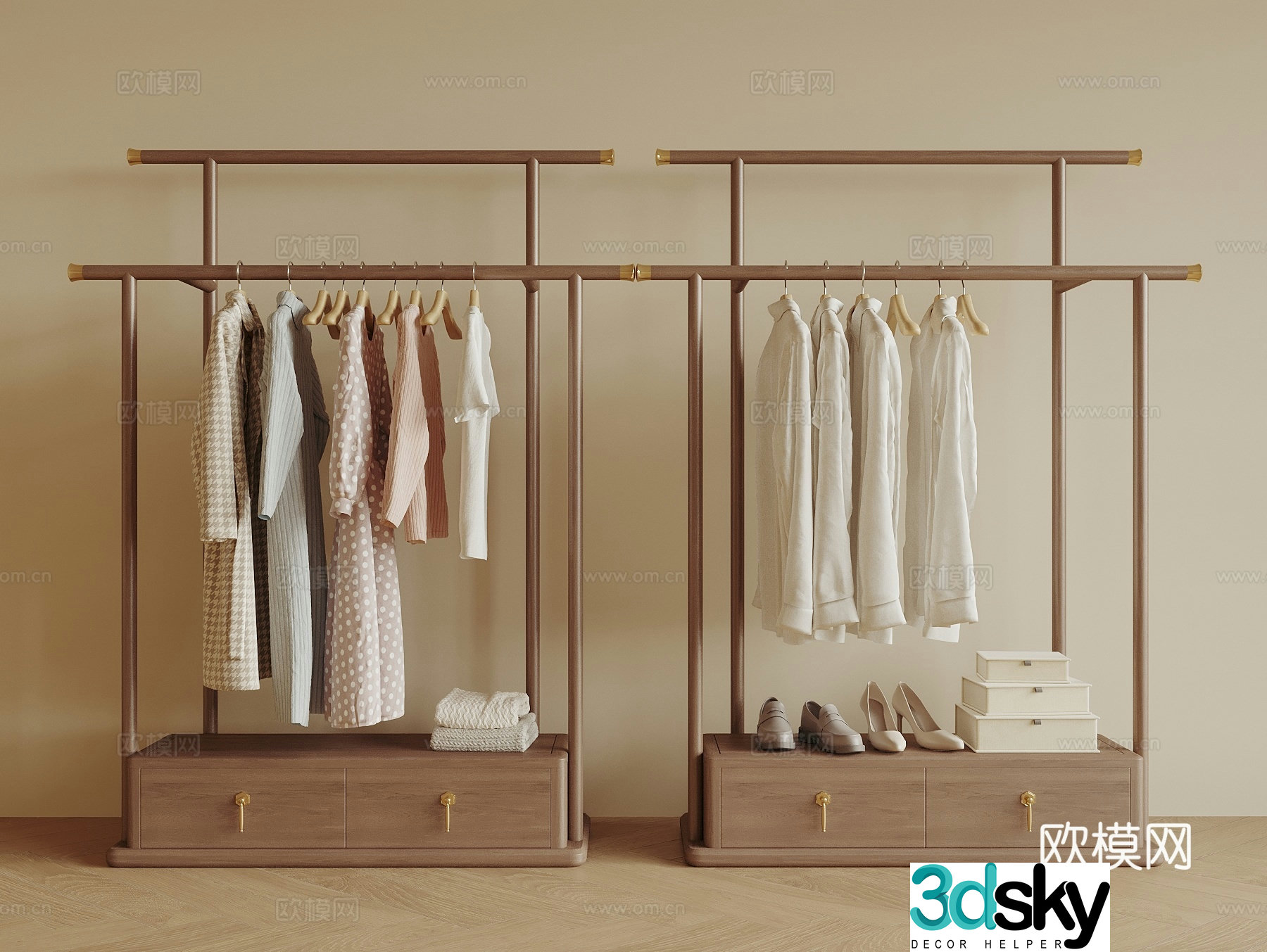 New Chinese style clothes hanger clothes hanger clothes hanger clothes hanger clothes 3D model
