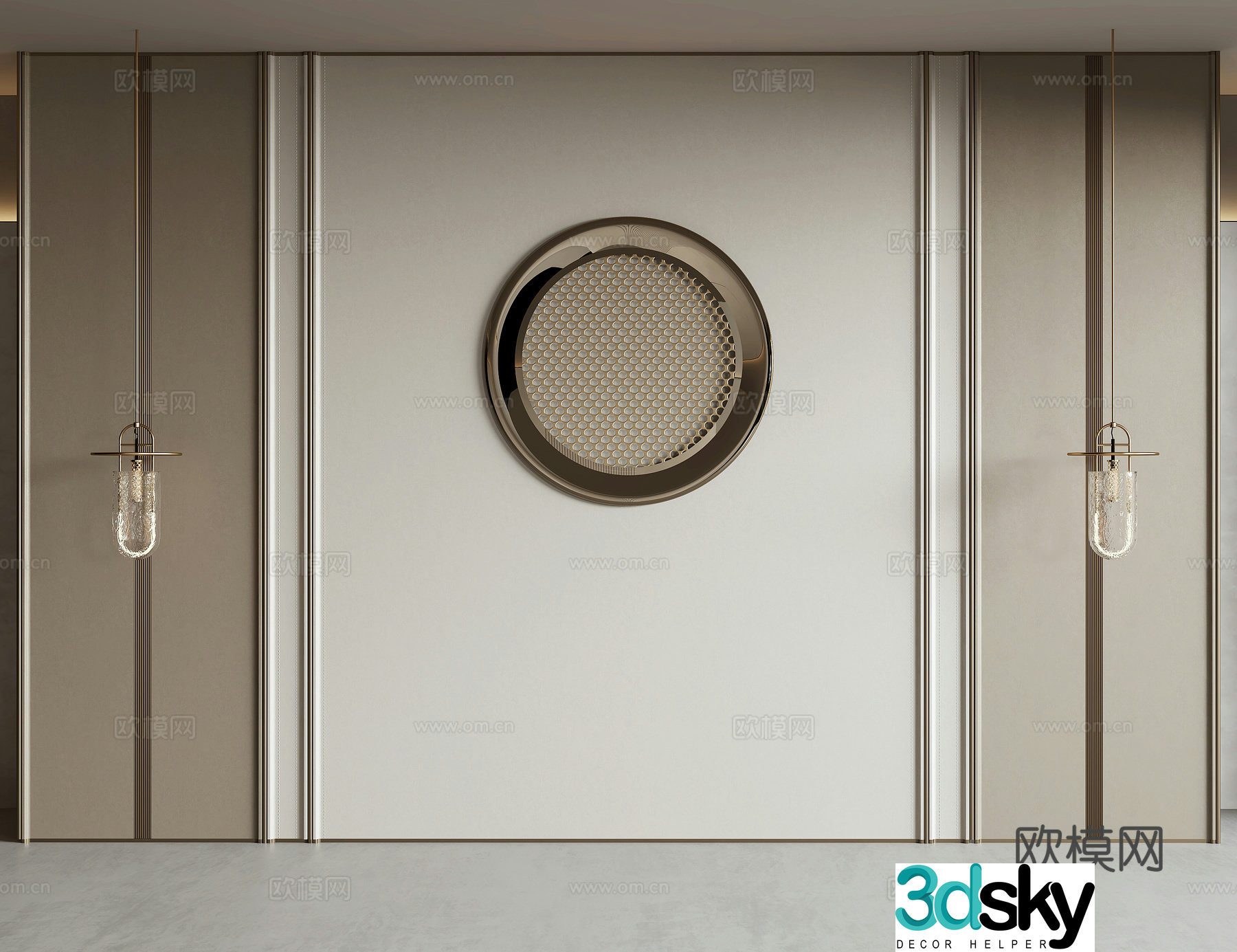 Modern background wall 3d model