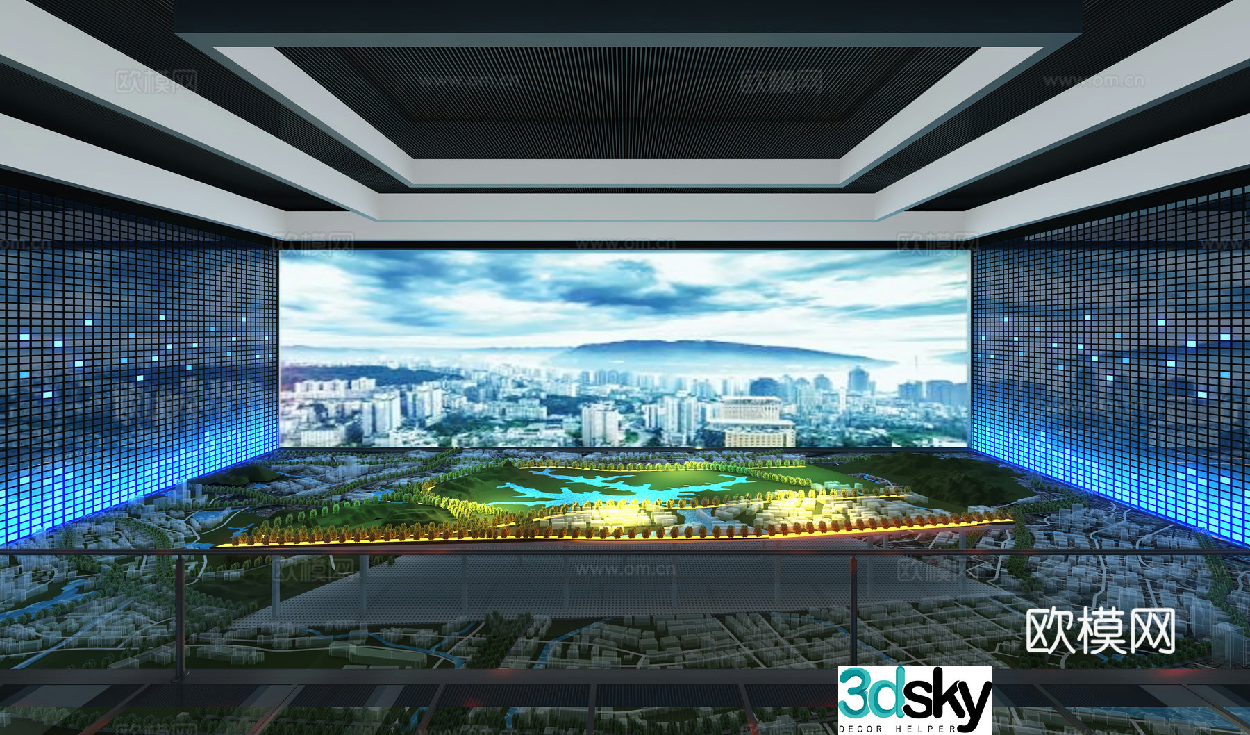 Museum Digital Exhibition Hall Exhibition Hall Sand Table Screen Wall 3D Model