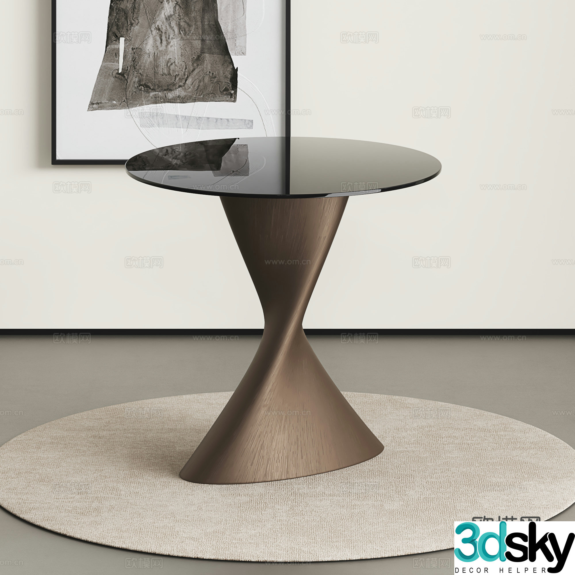 Modern negotiation table Simple reception table Modern dining table 3D model