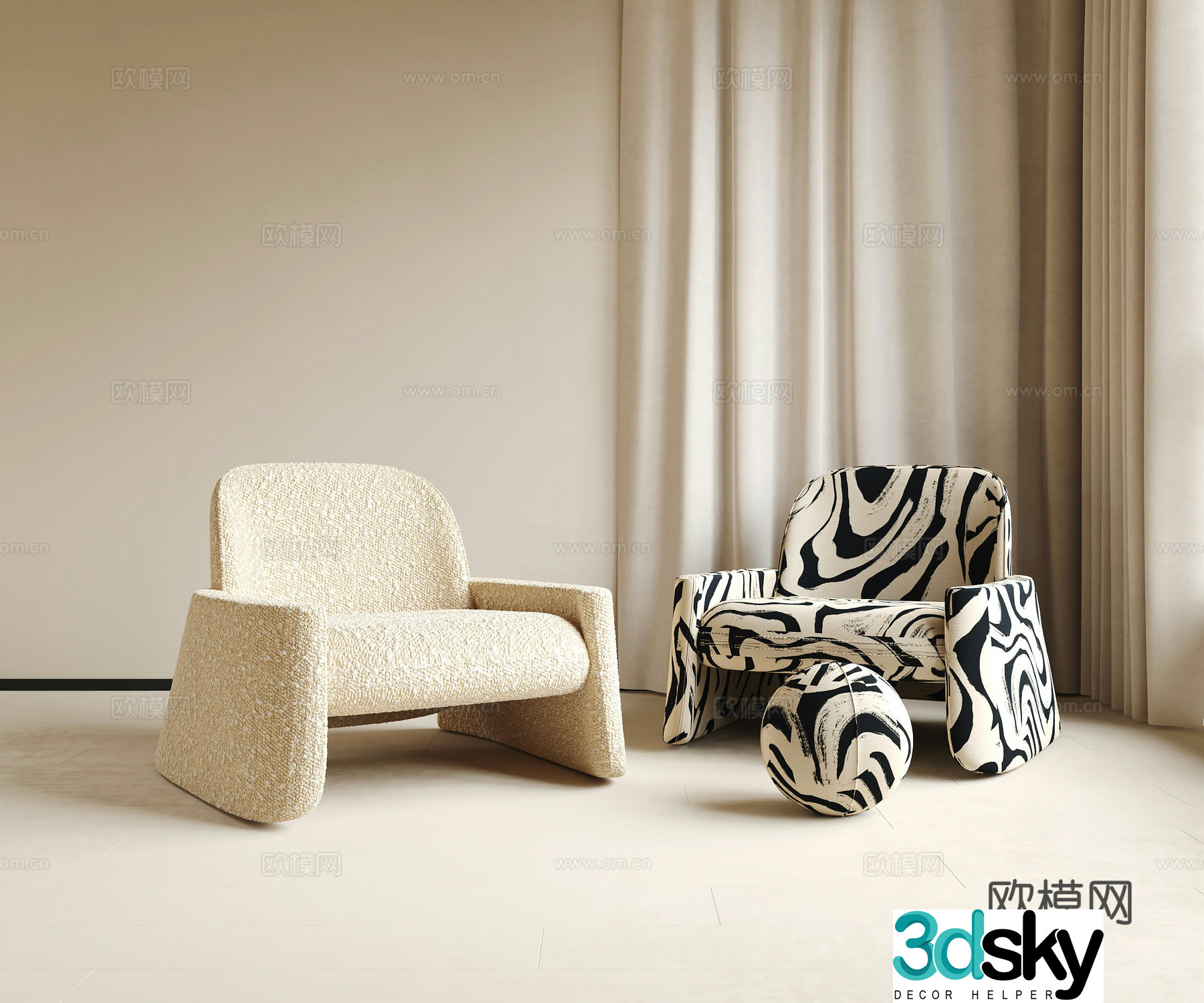 Modern leisure chair 3d model