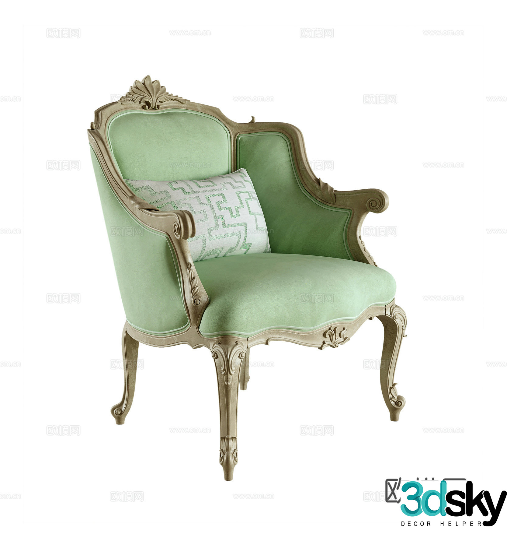 French casual chair 3d model