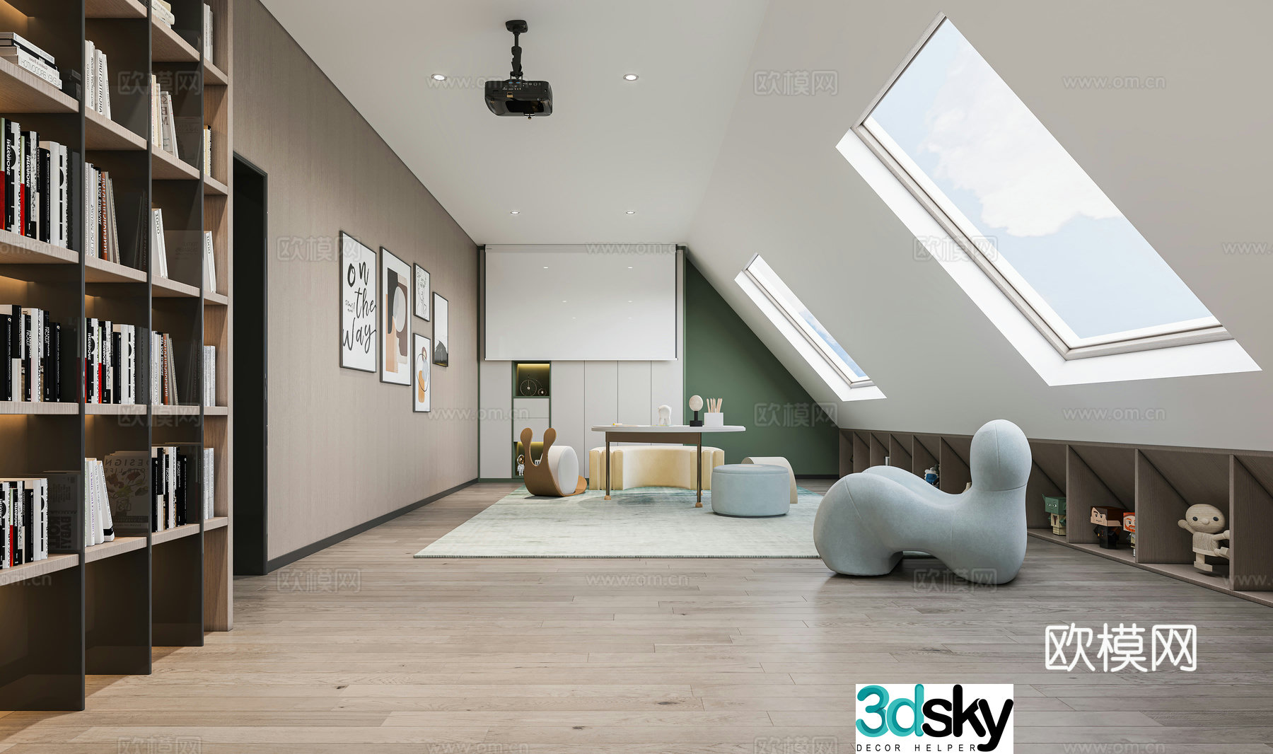 Modern children’s activity room 3d model