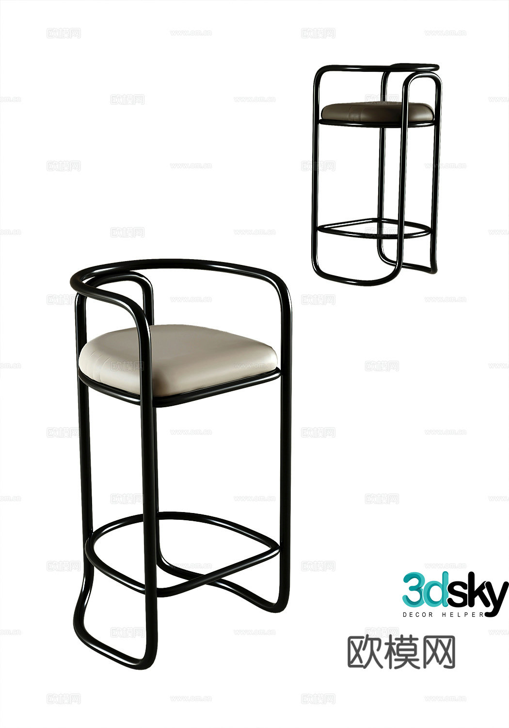 Modern bar chair 3d model